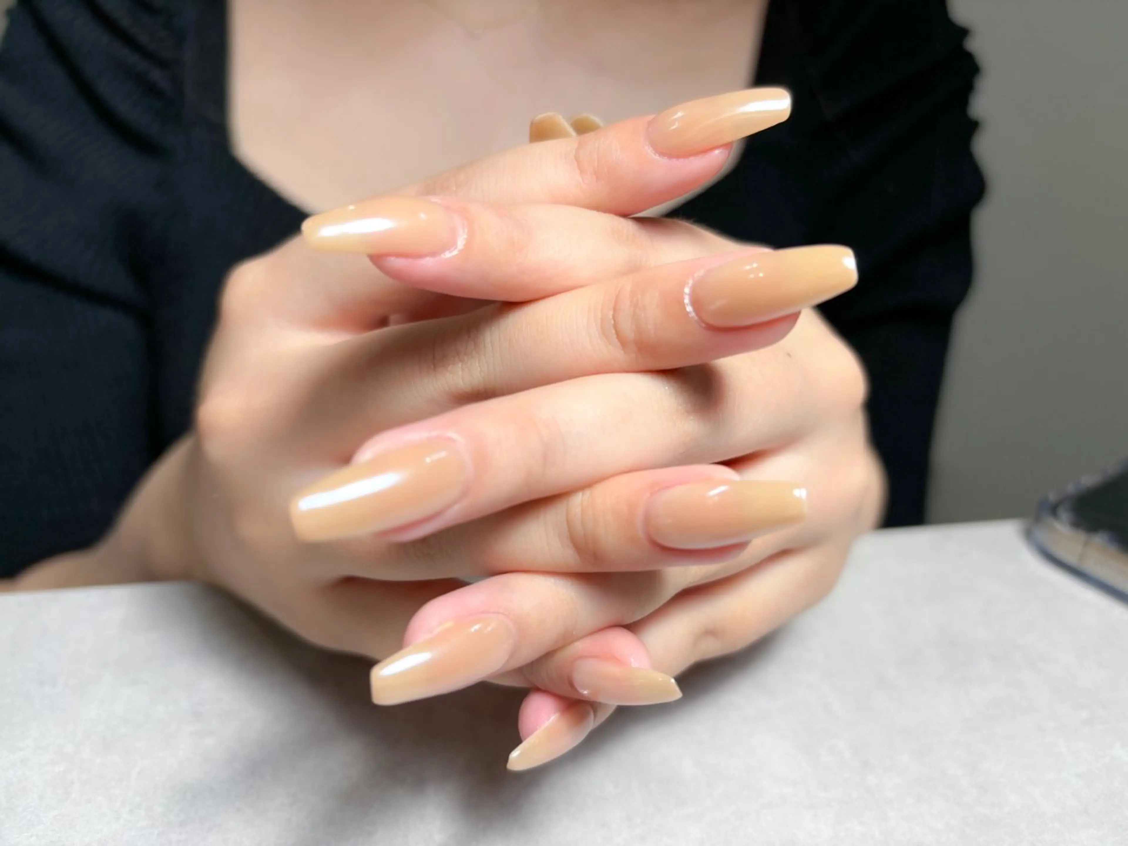 ネイル ジェルネイル ワンカラーネイル パラジェル ホワイト ハンドネイル SALON yc.hacciのマツエク・マツパデザイン