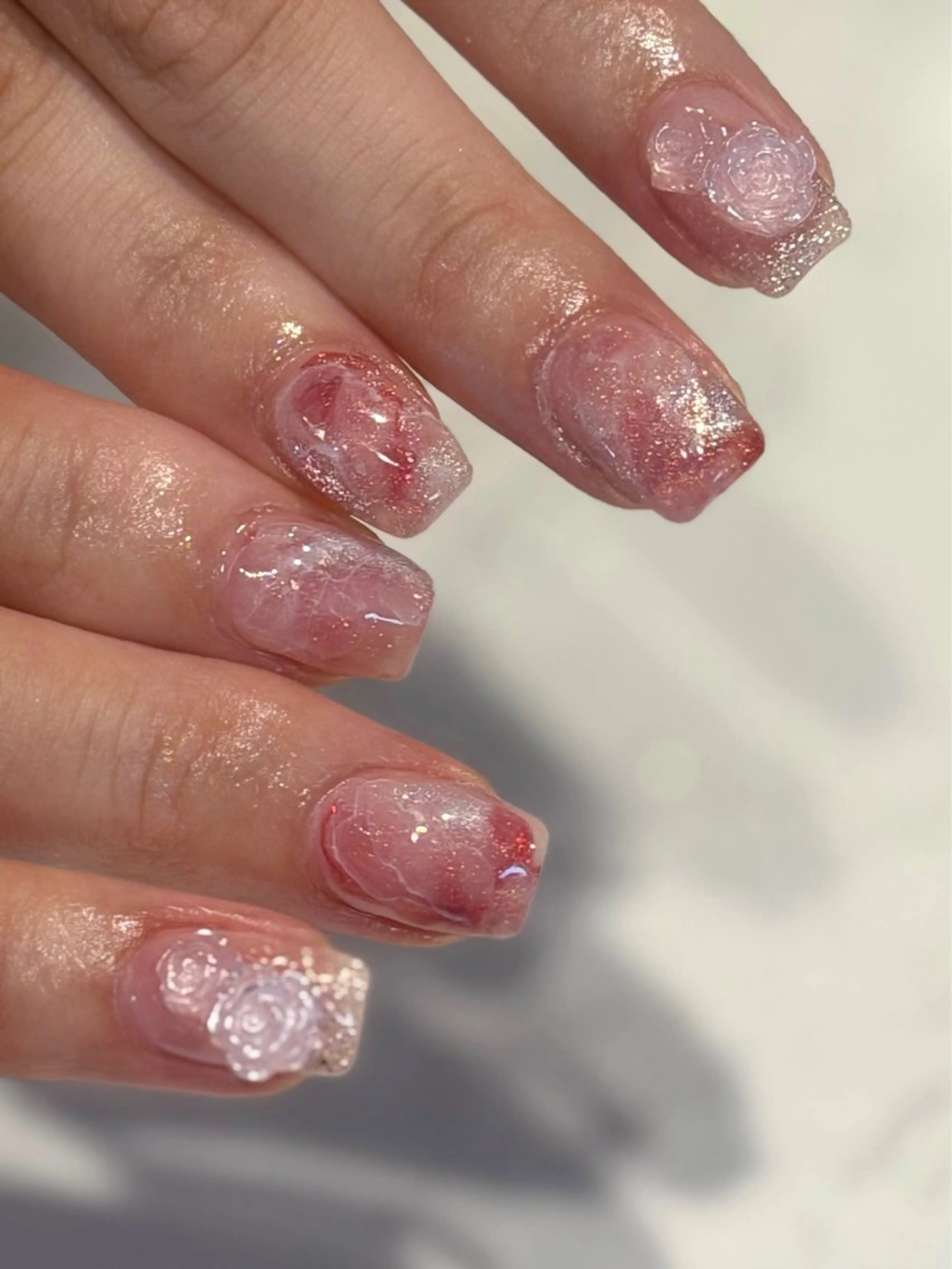 ネイル アートネイル 春ネイル yume 大人ガーリーネイルのネイルデザイン