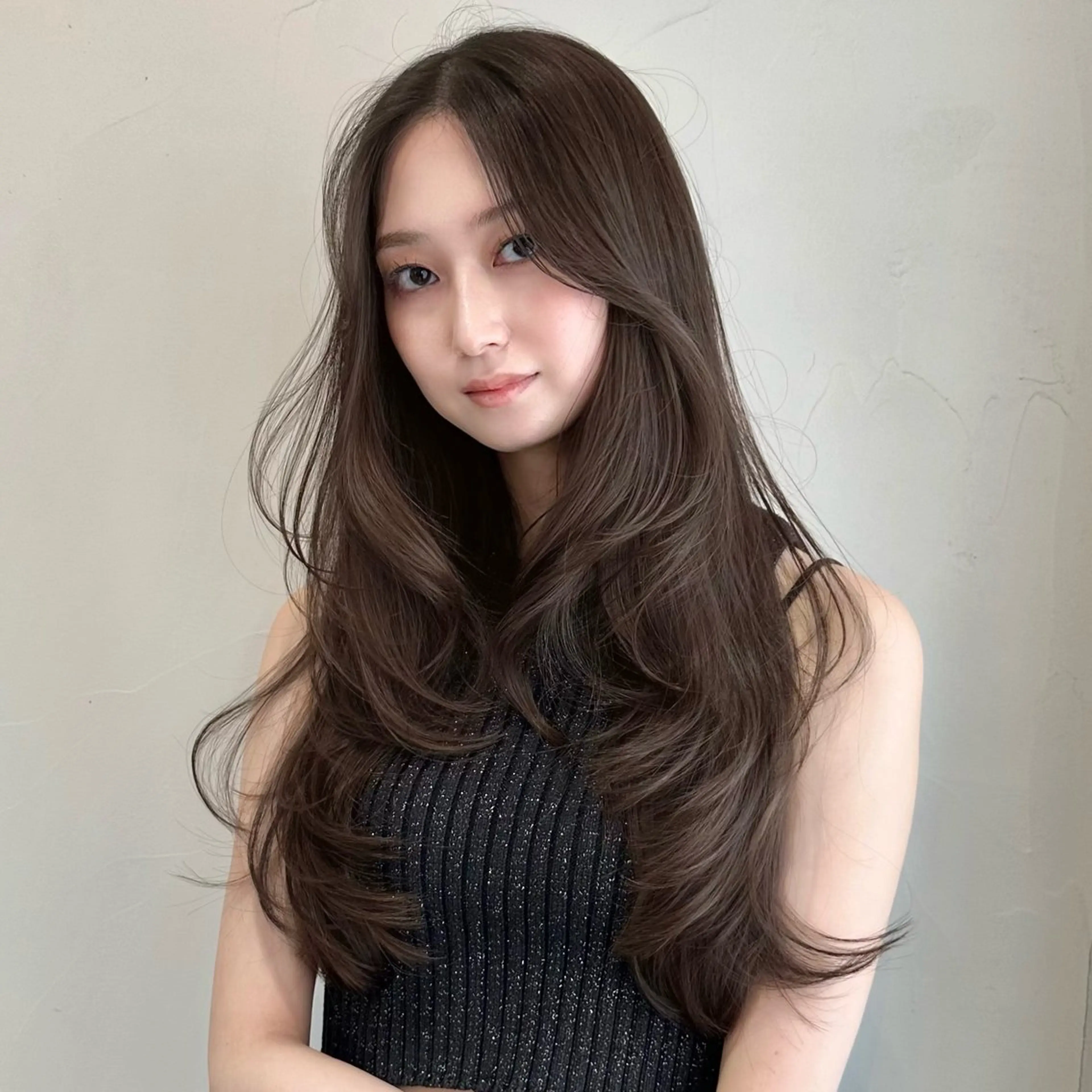 ロング カット ヘアカラー トリートメント 🌹ハッシュカット、 レイヤー韓国ヘア🌹のヘアスタイル