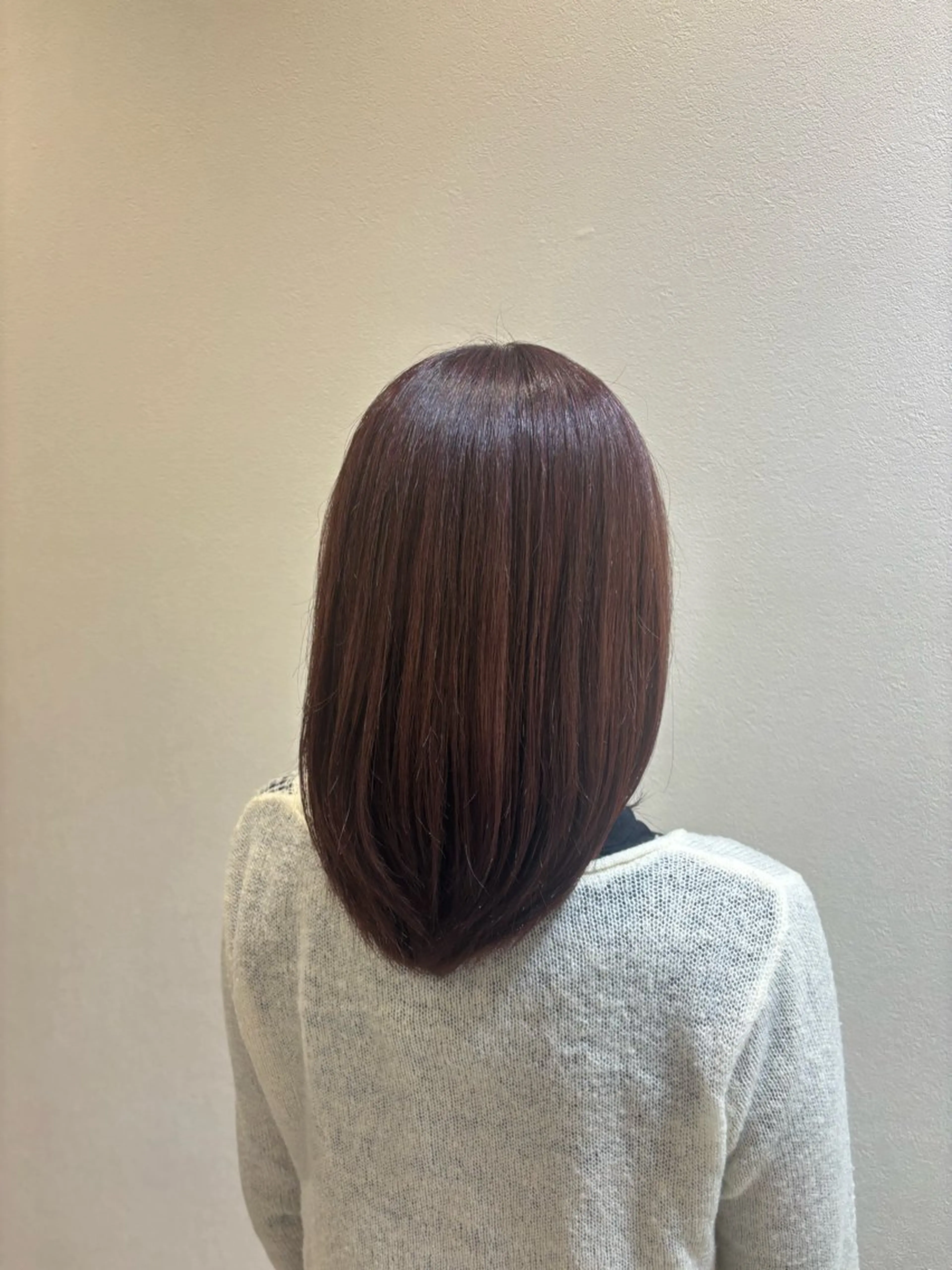 ミディアム カラー ワンカラー/モデル /Rin/西葛西のヘアスタイル