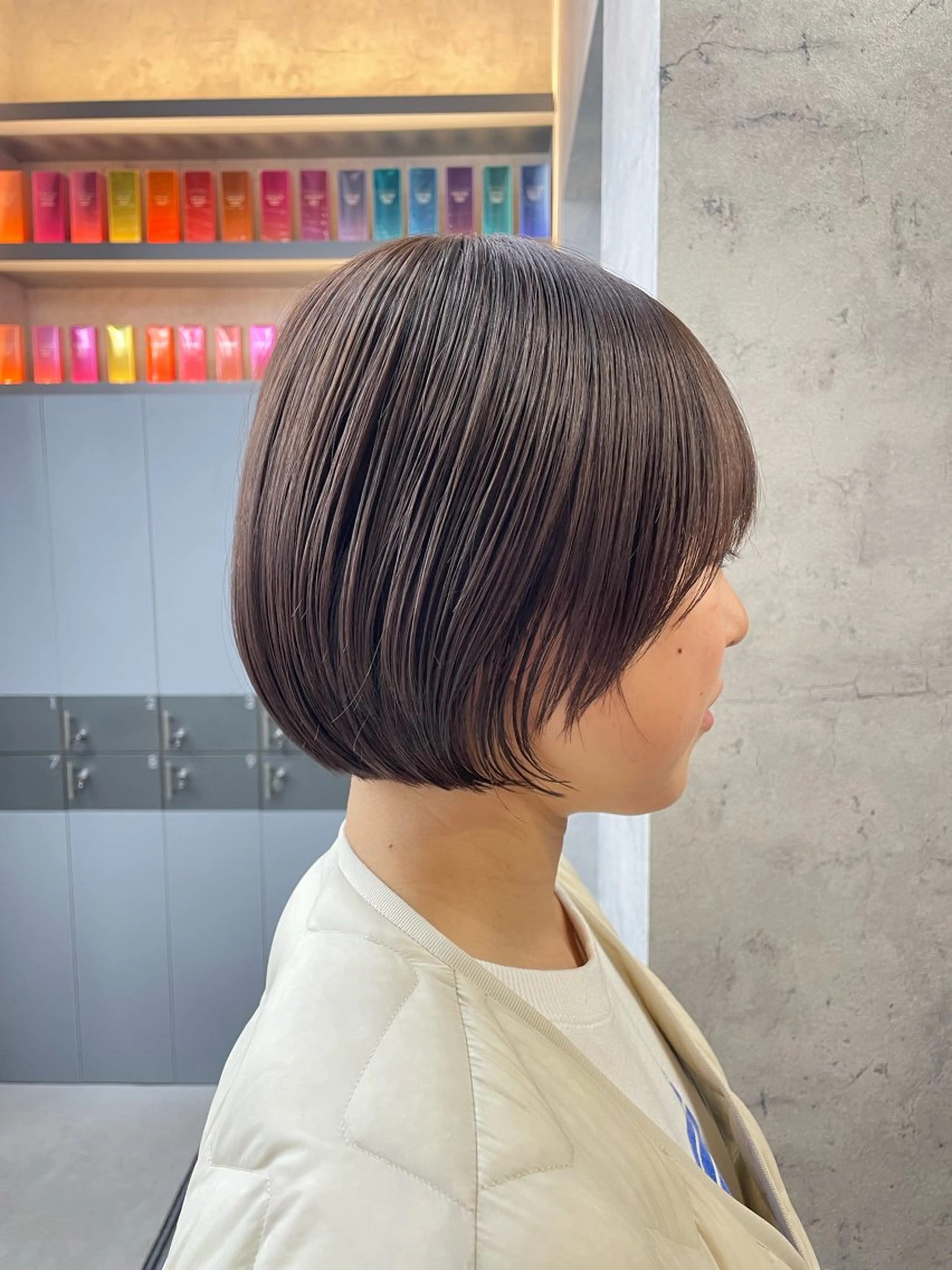 ショート カラー カット ヘアカラー トリートメント レイヤー×顔周 り×髪質改善/MIUのヘアスタイル