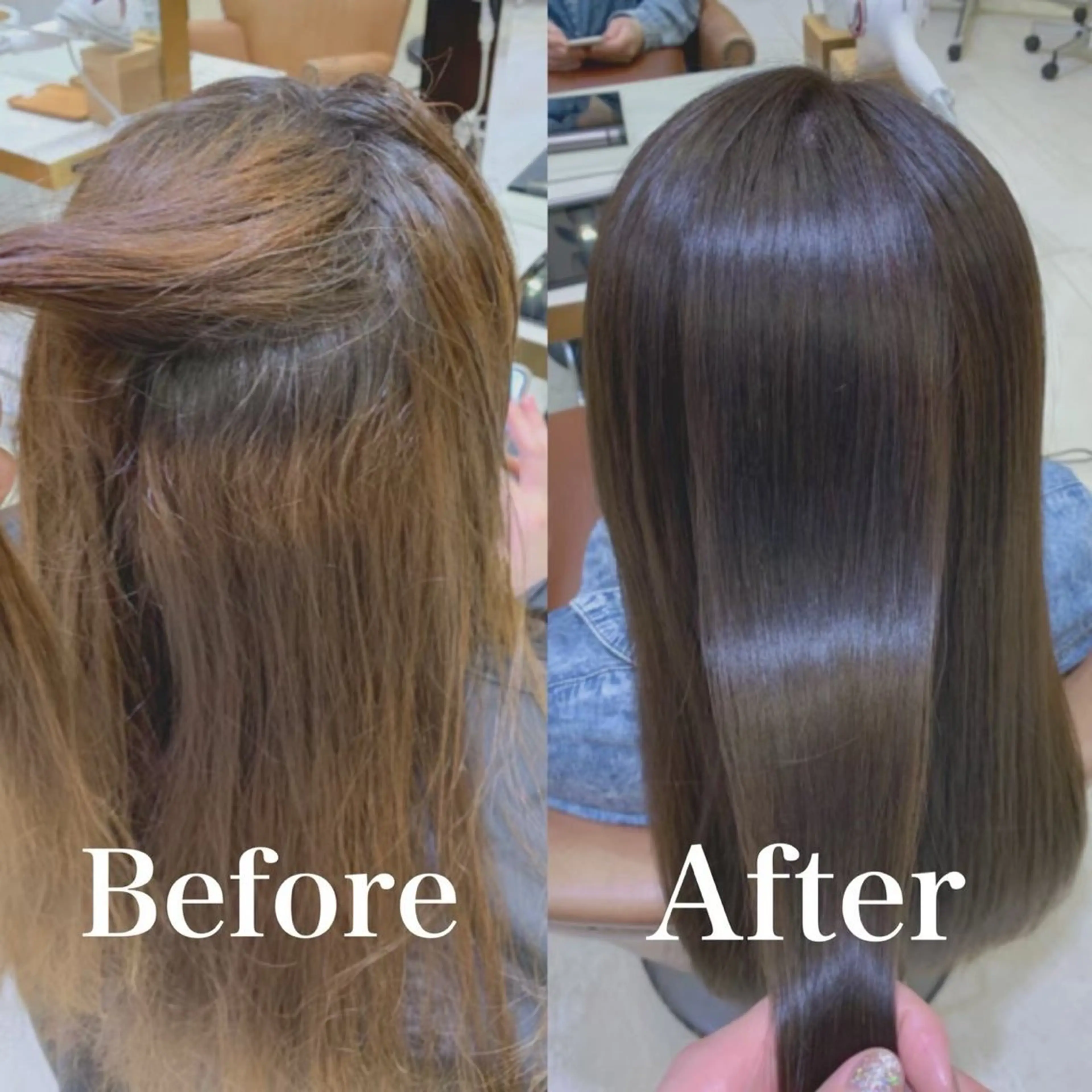 ロング カット 縮毛矯正 トリートメント 【くせ毛解消】縮毛 髪質改善✨たくみ✨のヘアスタイル