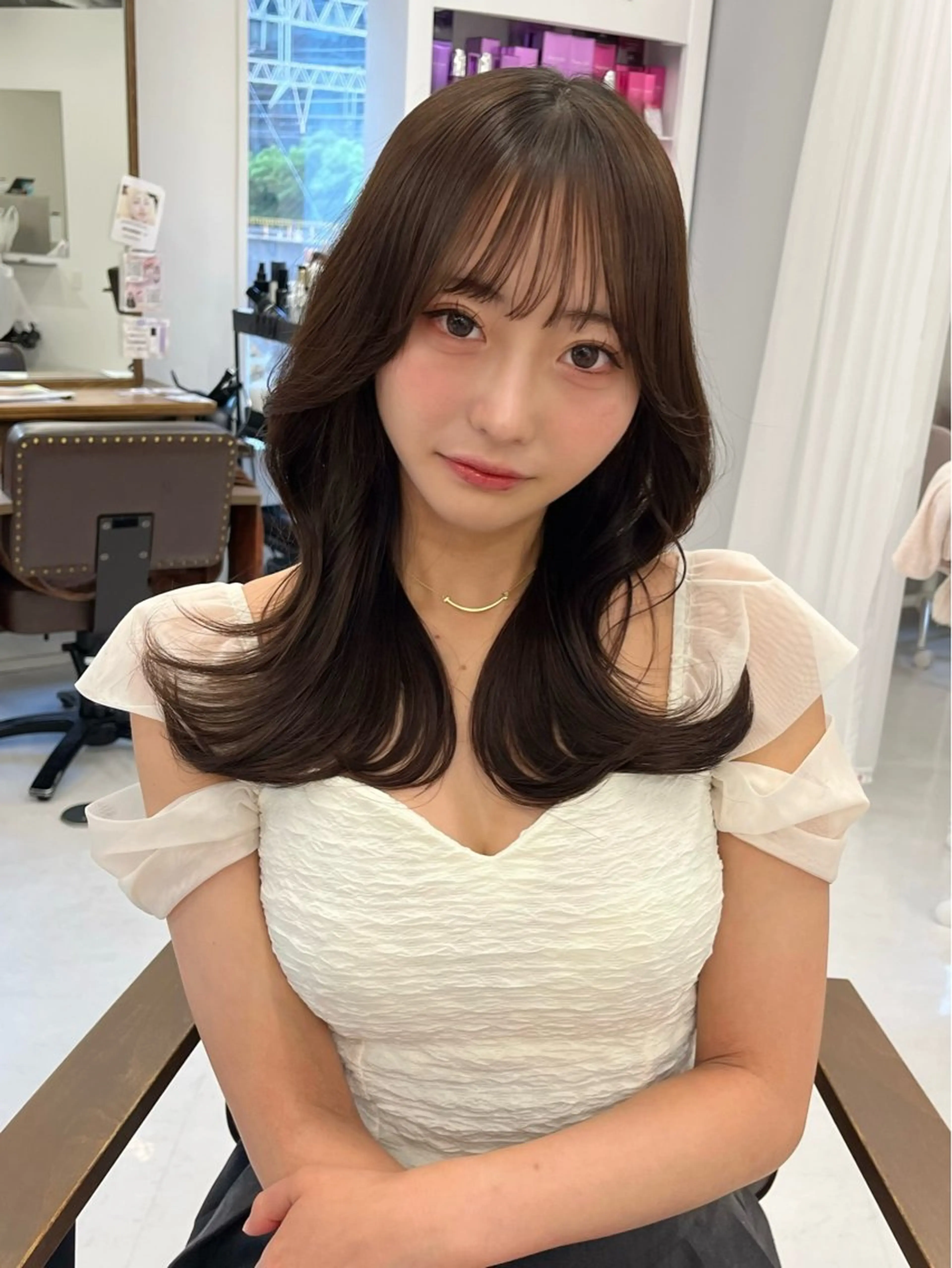 セミロング カラー カット ヘアカラー 赤みなしカラー/梅田 /レイヤー/IORIのヘアスタイル