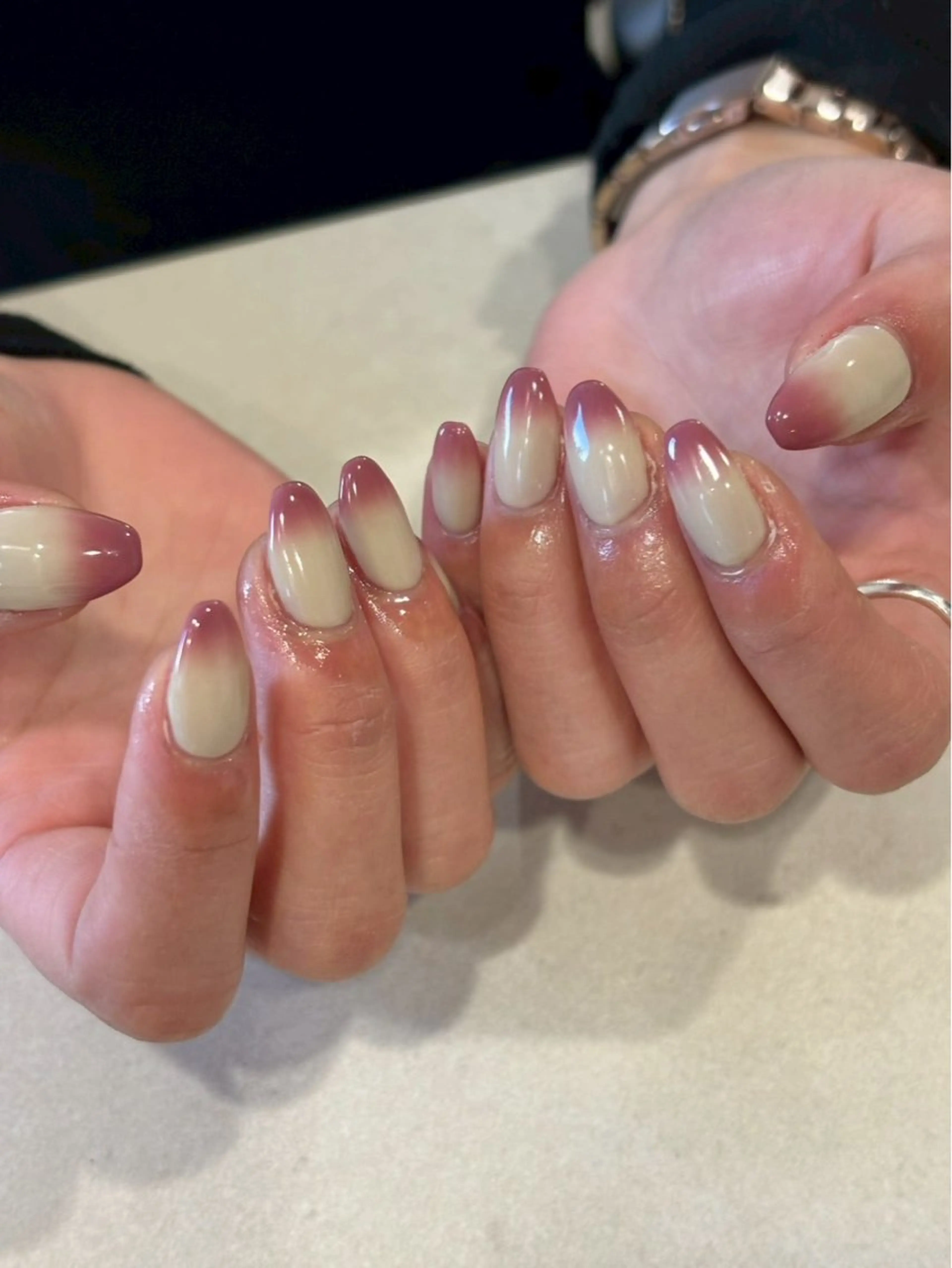 ネイル グラデーション オフィスネイル シンプルネイル ハンドネイル iconail 下北沢 NONのネイルデザイン