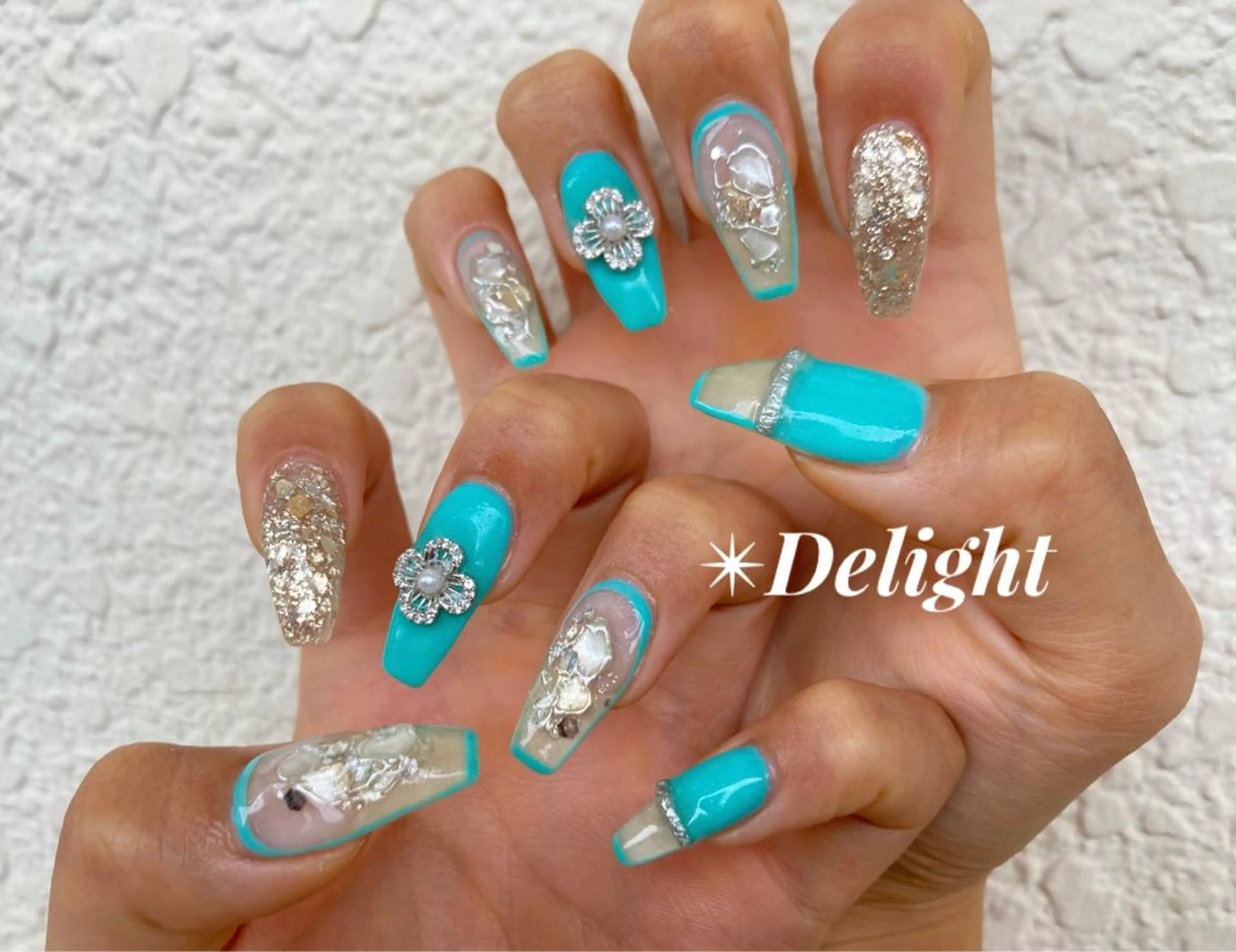 ロング ネイル ハンドネイル フットネイル ✴︎ Delightのネイルデザイン