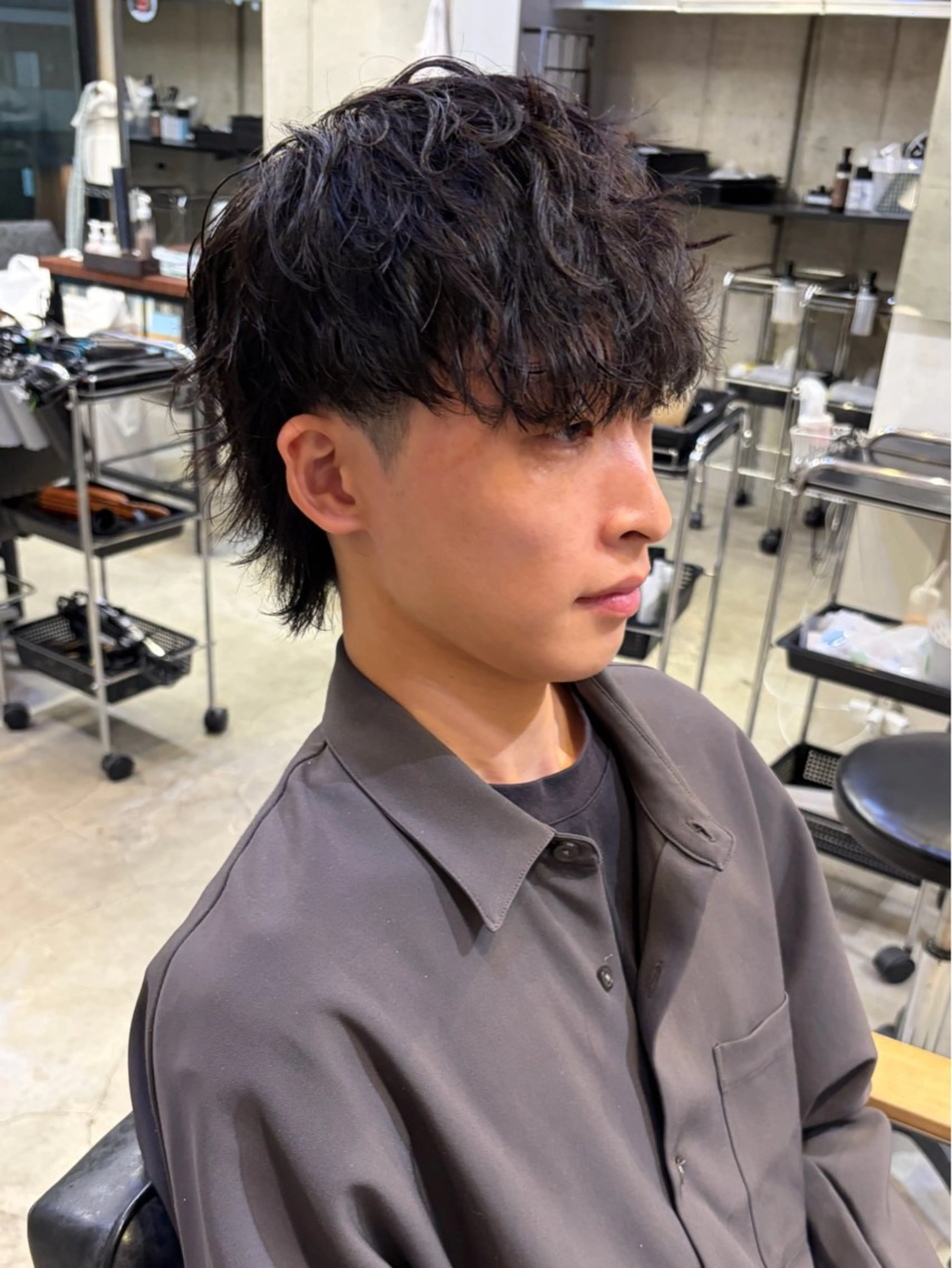 ショート パーマ メンズ カット パーマ 西大島美容師 渡部仁太のヘアスタイル
