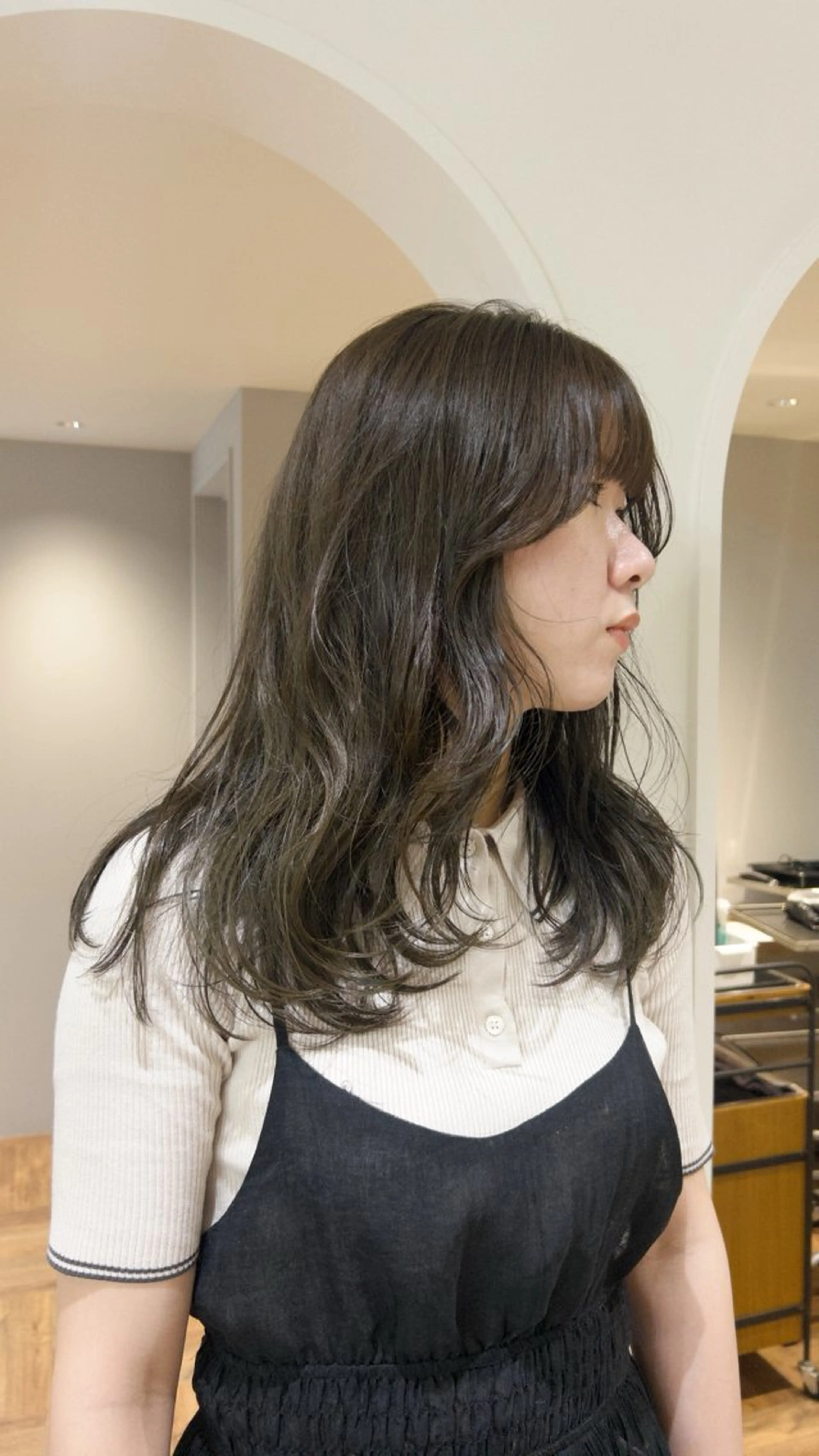 ミディアム カラー カット ヘアカラー トリートメント じゅわっと暖色カラー 🍊Moemiのヘアスタイル