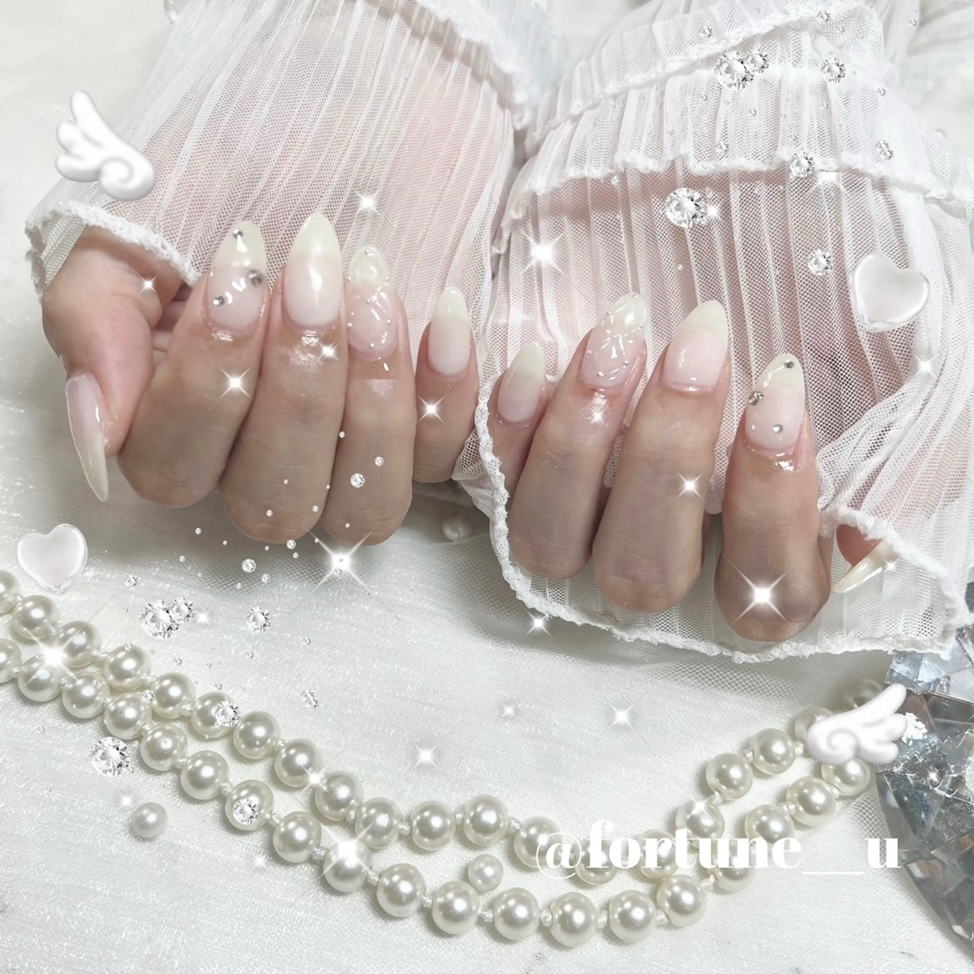 💜ハンドオフあり韓国ワンホンガーリーちゅるんシンプル60分持ち込みデザイン(アート目安片手1.2本)🤍💜の写真