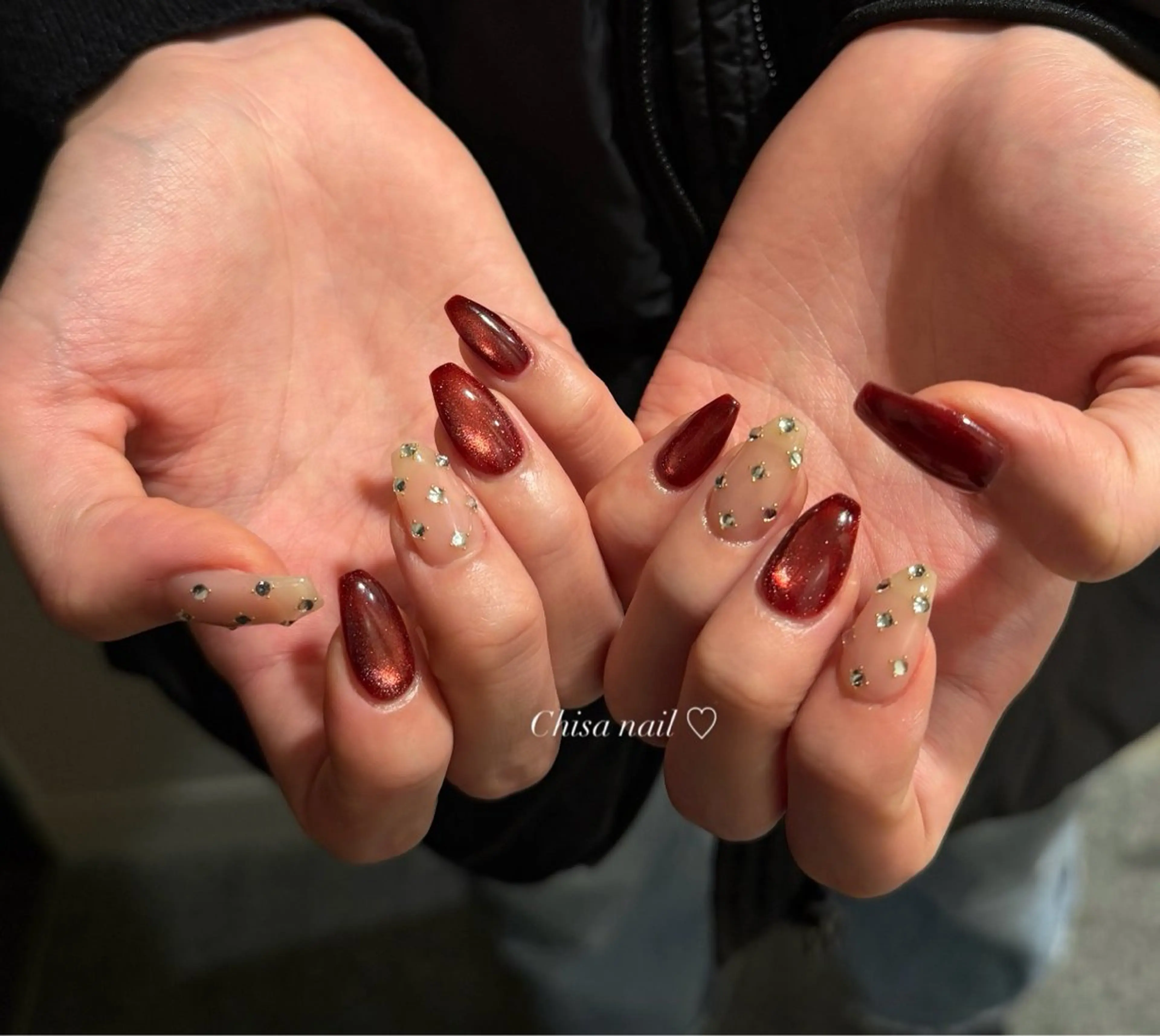 ネイル 長さ出し ジェルネイル グラデーション キラキラネイル 韓国ネイル Chisa Nail Studio所属・チ サのネイルデザイン