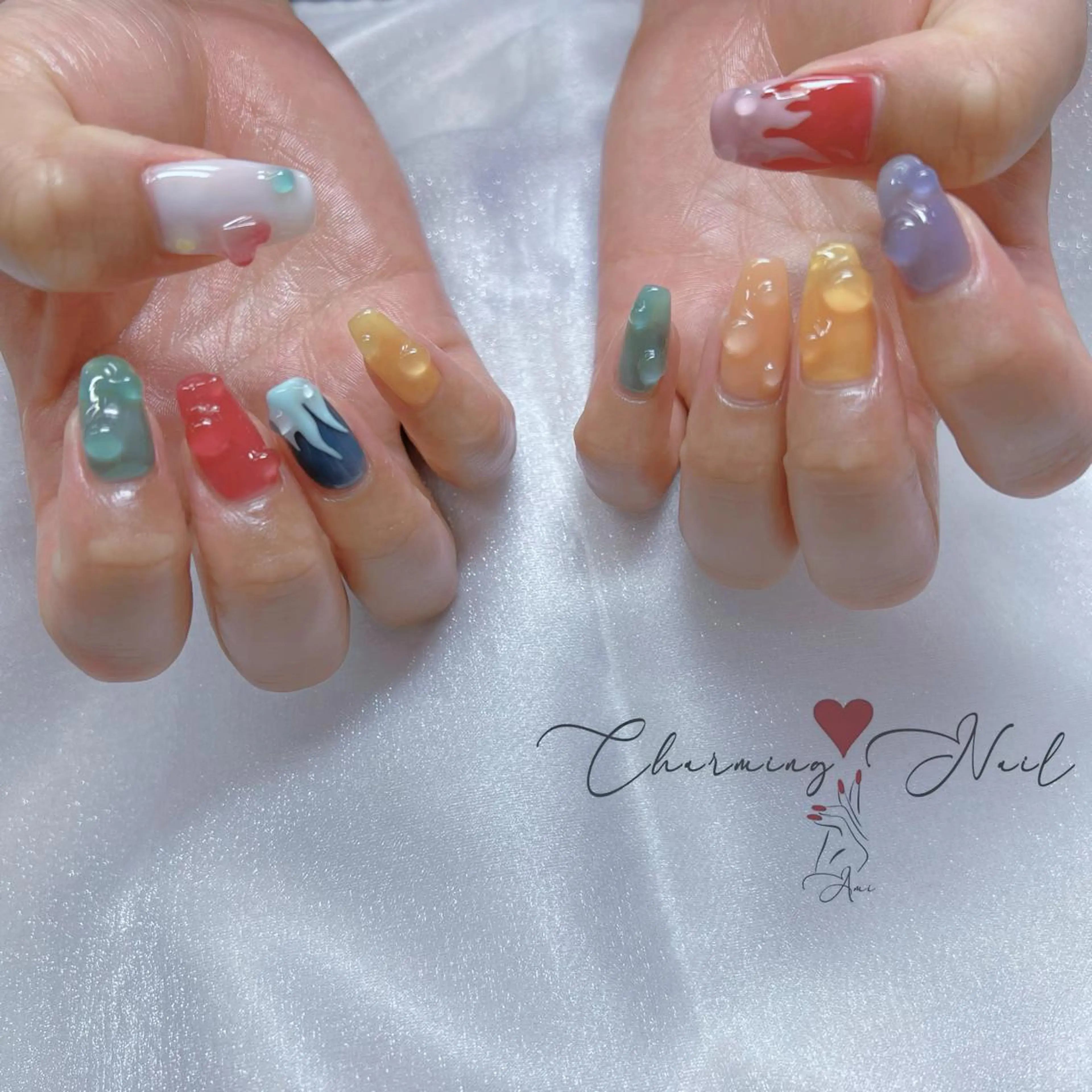 ネイル クリアネイル ハート 持ち込み ぷっくりネイル 夏ネイル Charming❤️Nail所属・Nailist Amiのその他イメージ