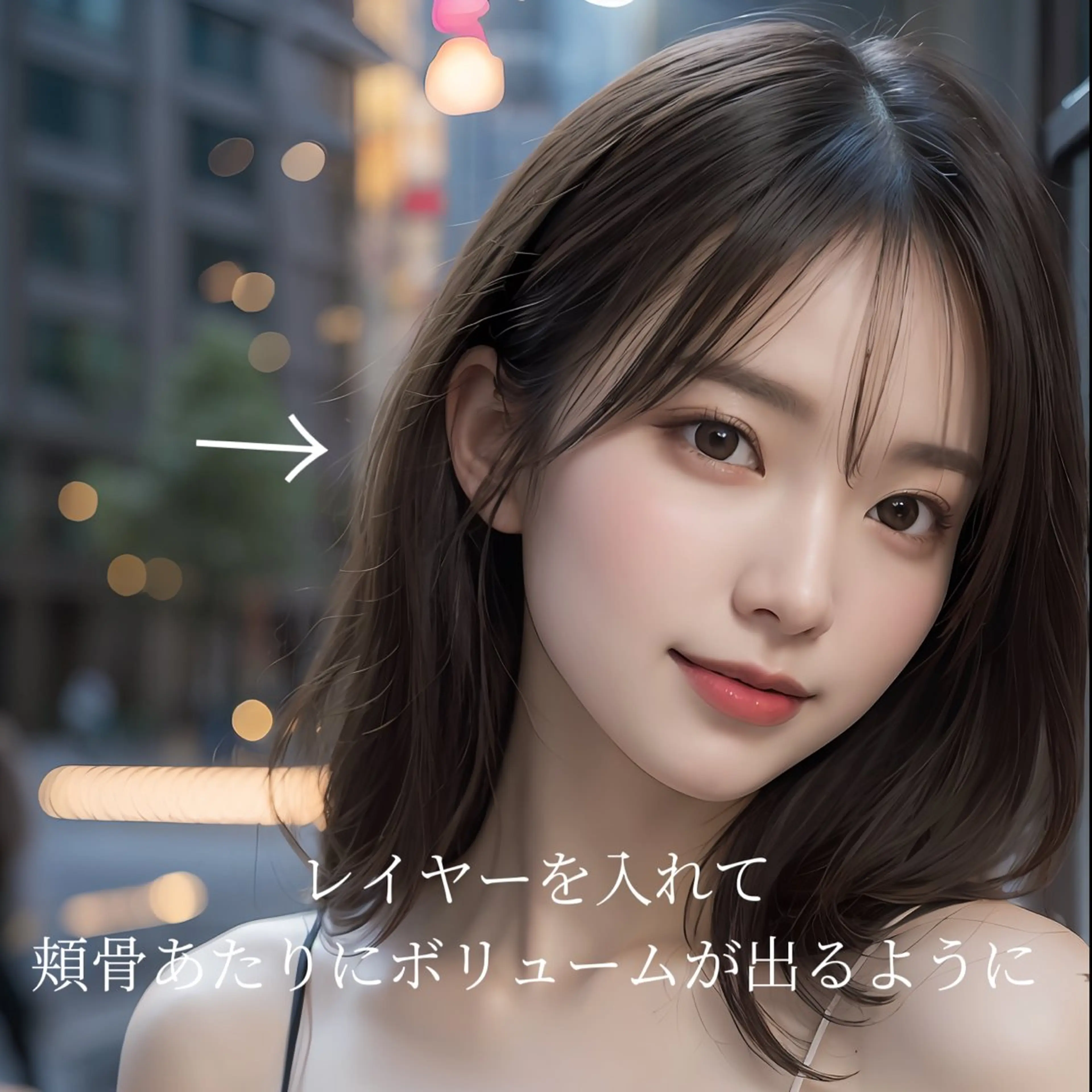 ミディアム カラー 韓国ヘア♡ 顔まわりカットayaのヘアスタイル