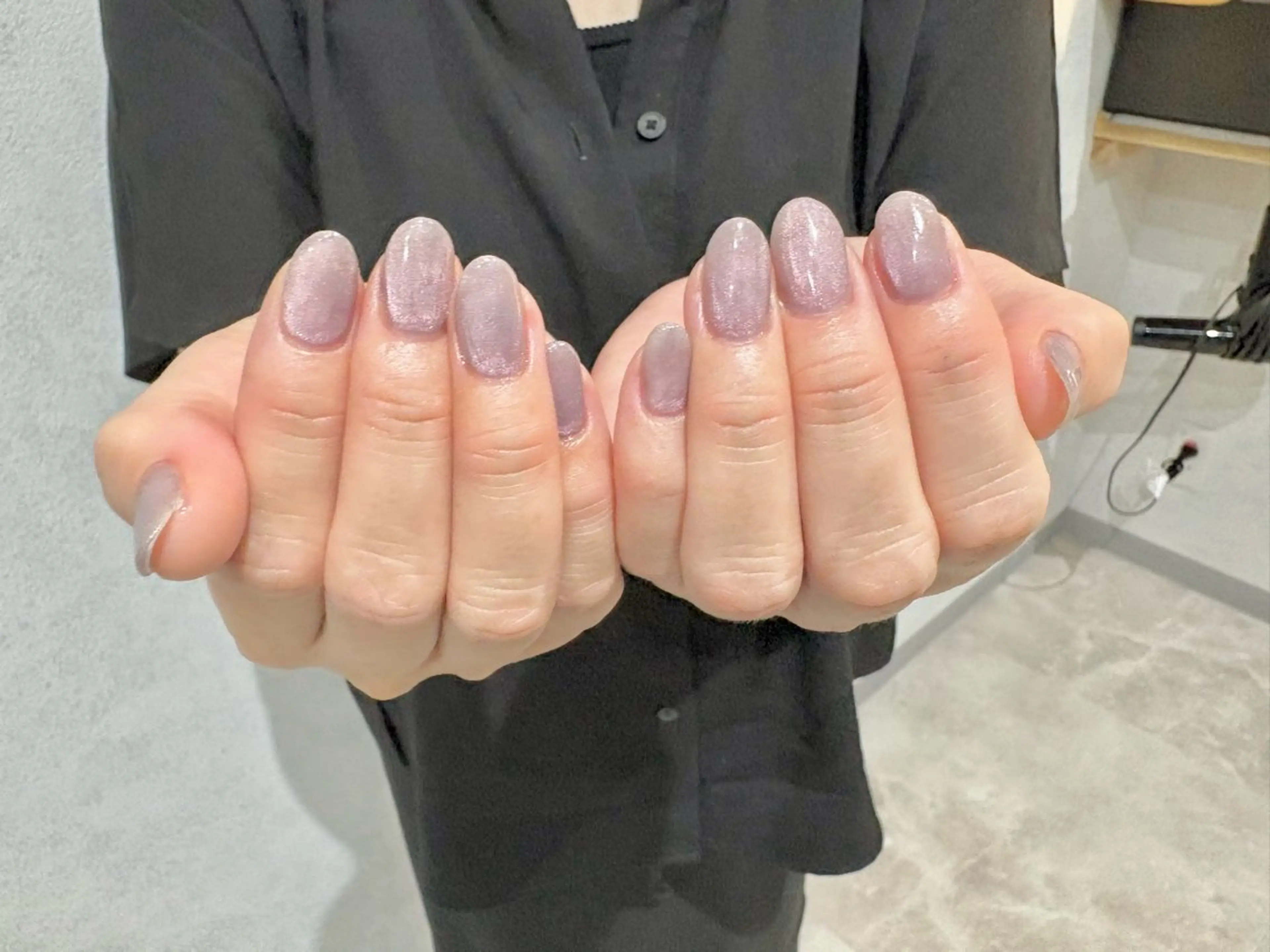 ネイル パープル ショートネイル Mutsumi柏のネイルデザイン