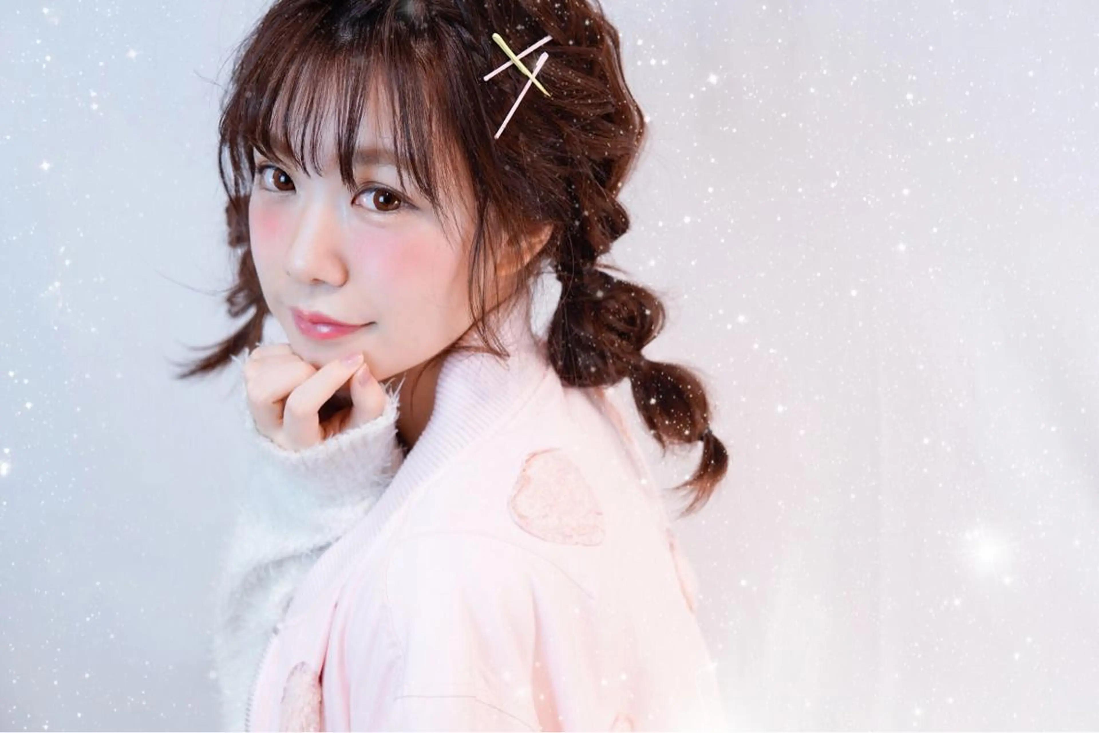 ミディアム セミロング カラー ヘアアレンジ シースルーバング 髪質改善、エクステ 山口卓哉のヘアスタイル