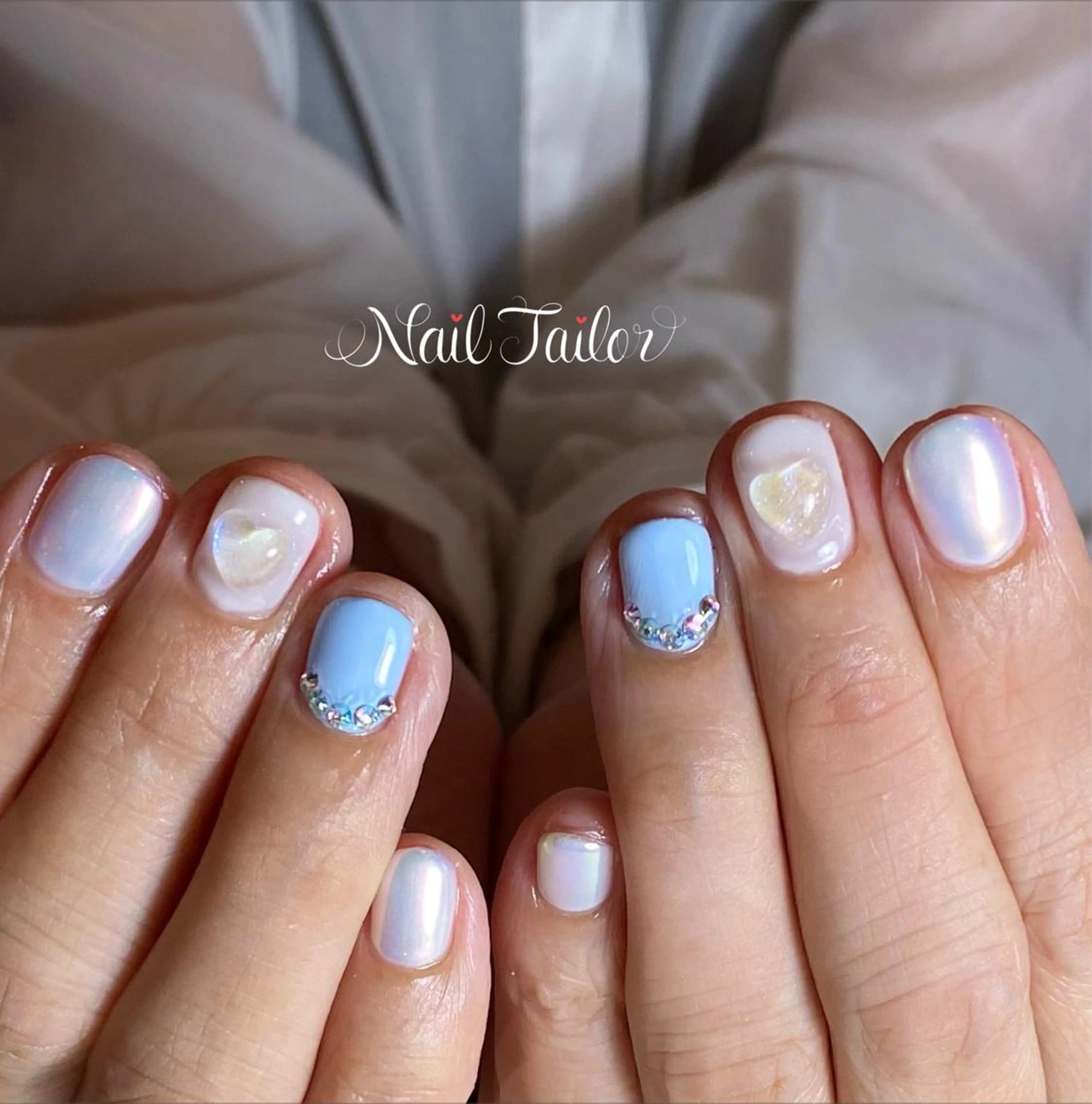 ネイル ジェルネイル ハート キラキラネイル ラメ(グリッター) ミラーネイル 〜Nail Tailor〜　ネイルテイラー所属・NailTailor ネイルテイラーのネイルデザイン