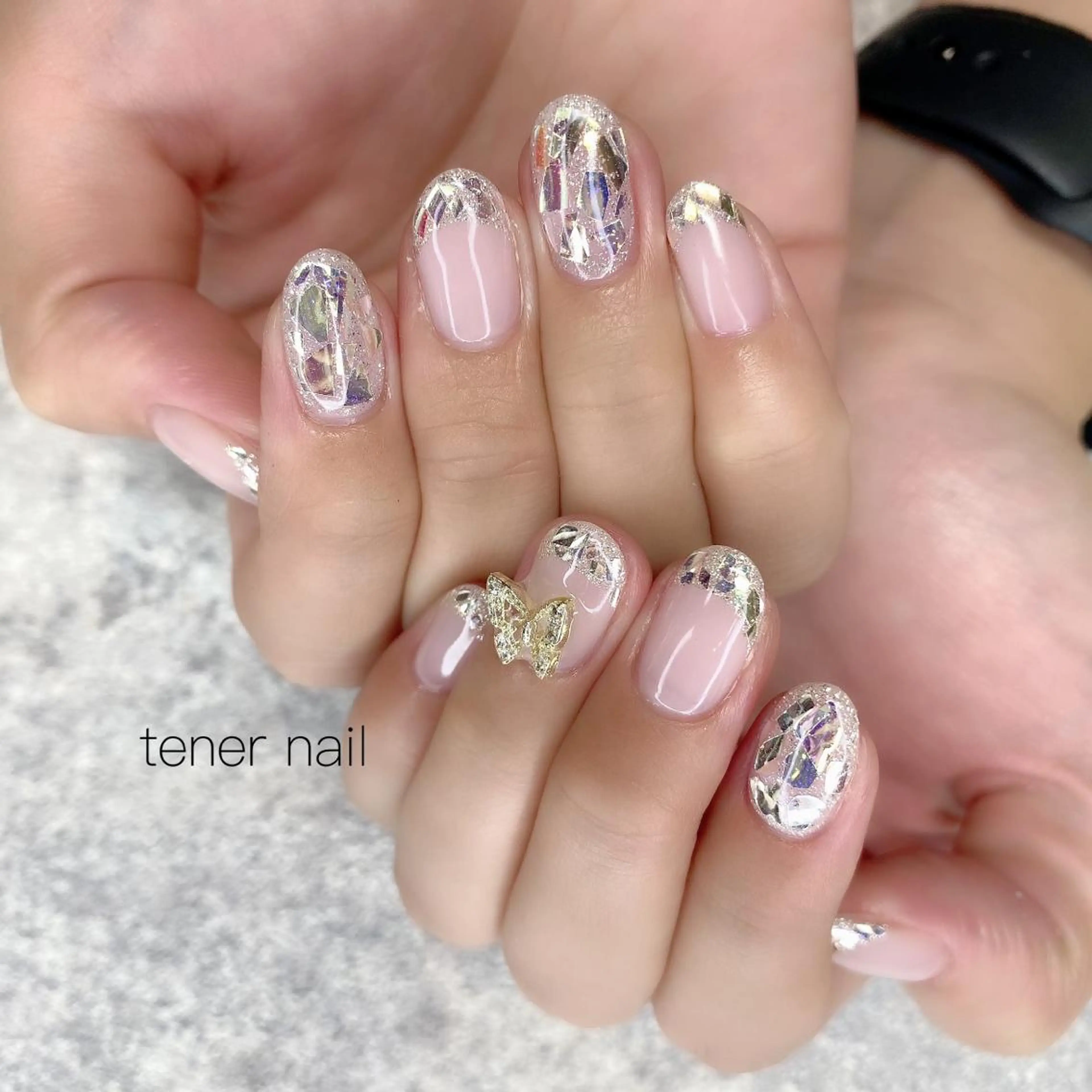 ネイル フレンチネイル ガラスフレンチ テネルネイル tener nailのネイルデザイン