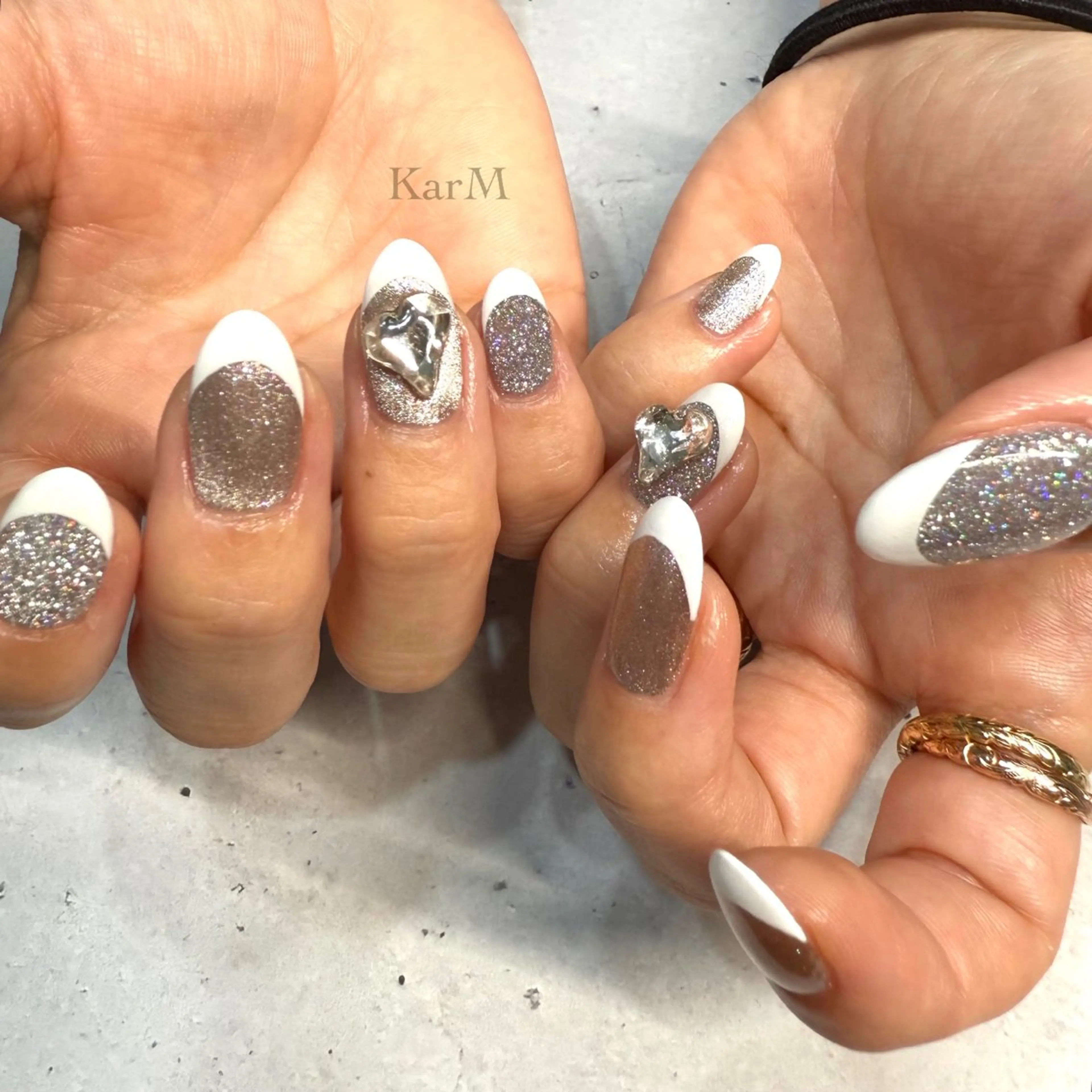 ネイル オーロラネイル チークネイル フラッシュネイル フレンチネイル グラデーション ハンドネイル ogino karinのネイルデザイン