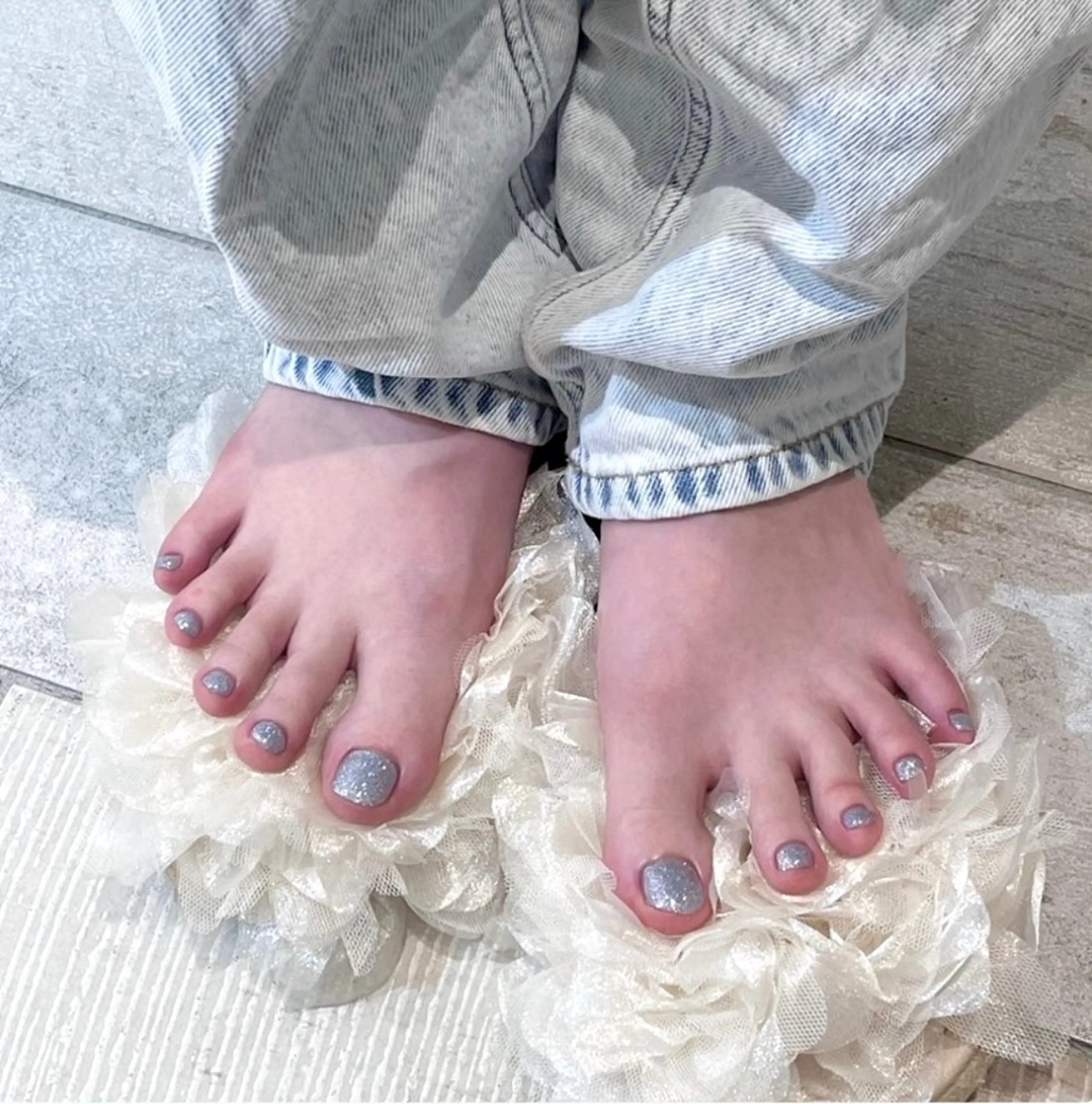 ネイル フットネイル キラキラネイル フットネイル Tsuki🌙/渋谷 /パラジェルのネイルデザイン