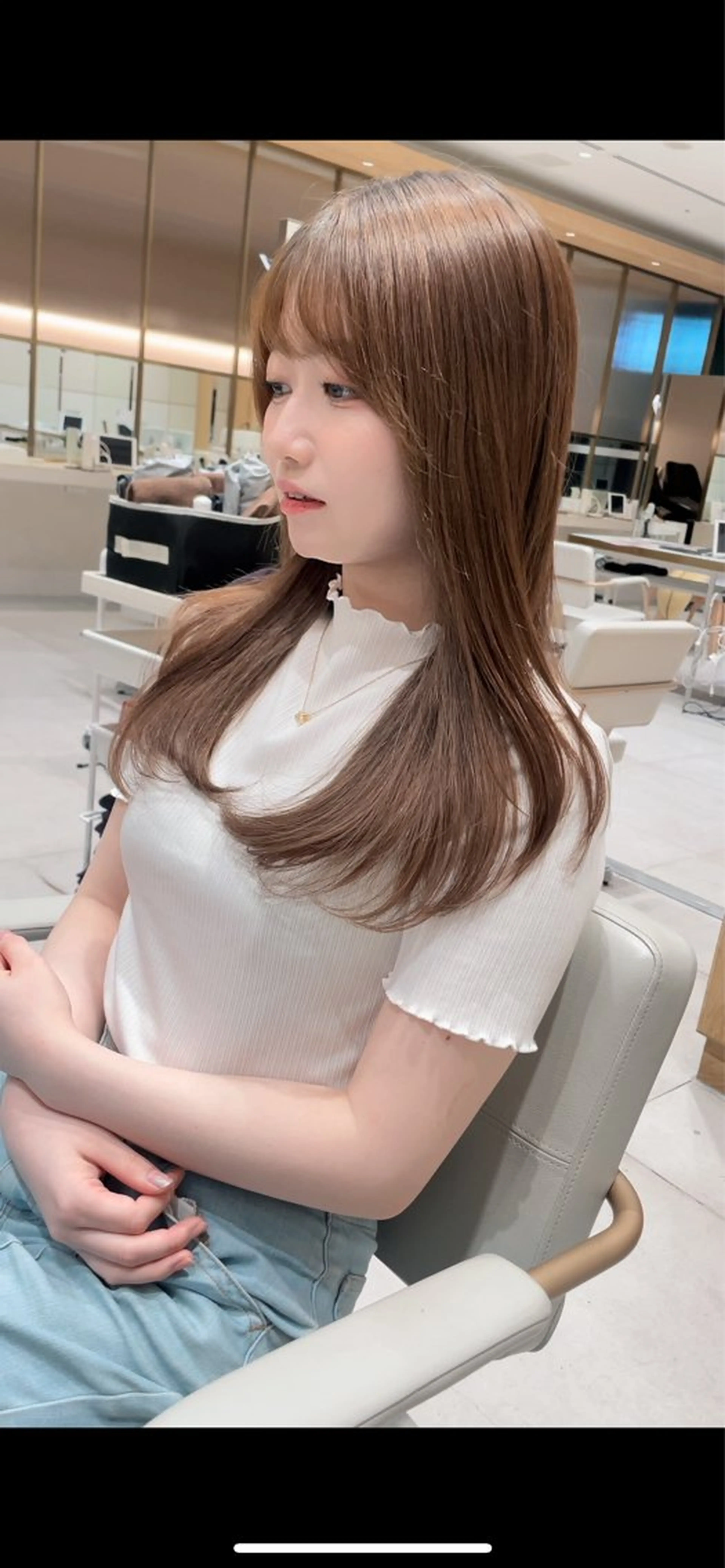 ロング カット トリートメント レイヤーカット/透明 感カラー🐬永井瑠栞のヘアスタイル