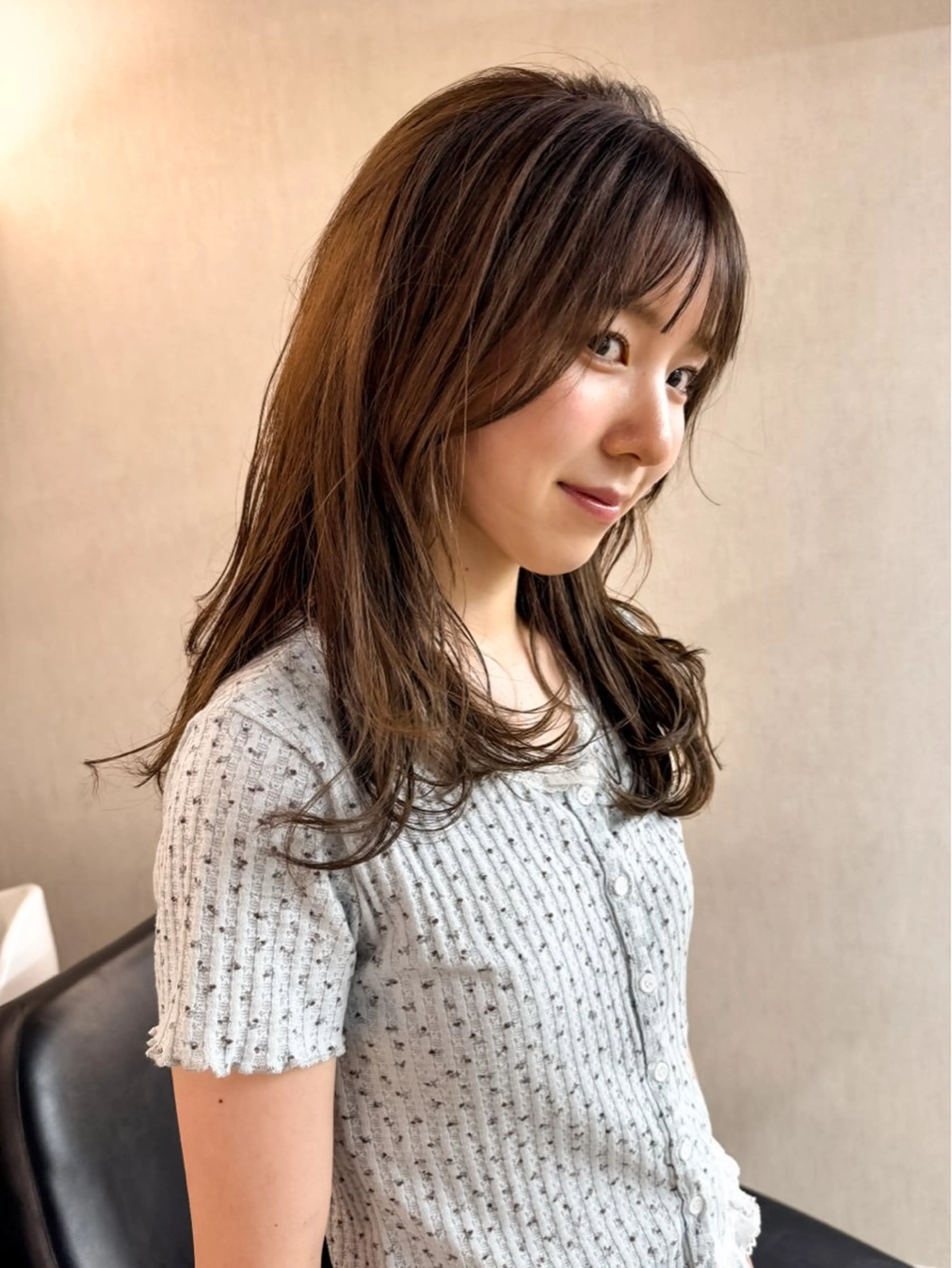 ミディアム kiji NAHO/ パーマ／久屋大通のヘアスタイル