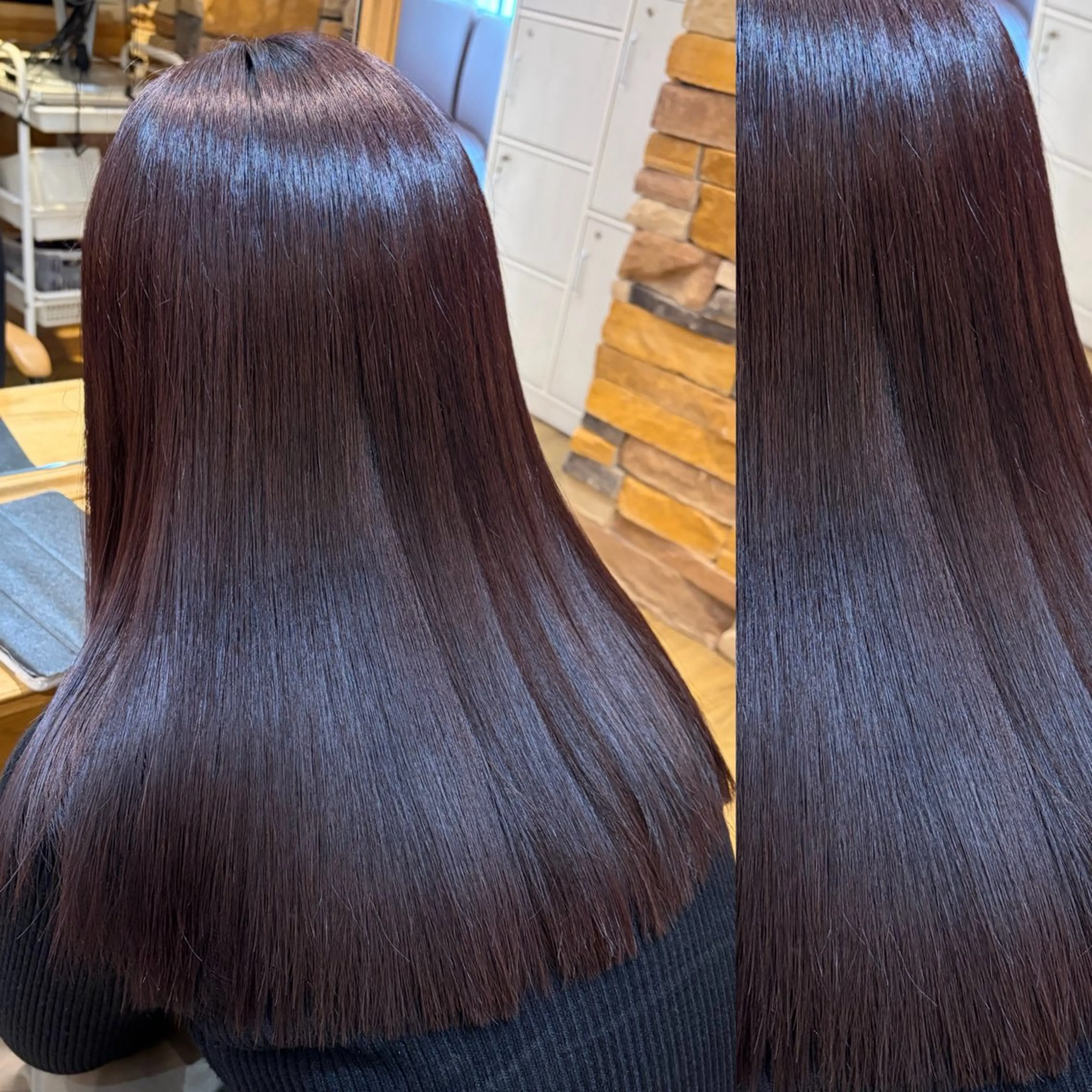 セミロング カラー ブリーチ 髪質改善 縮毛矯正 トリートメント 酸熱トリートメント カット ヘアカラー トリートメント 👑髪質改善wカラー /ハイトーン/アユカのヘアスタイル