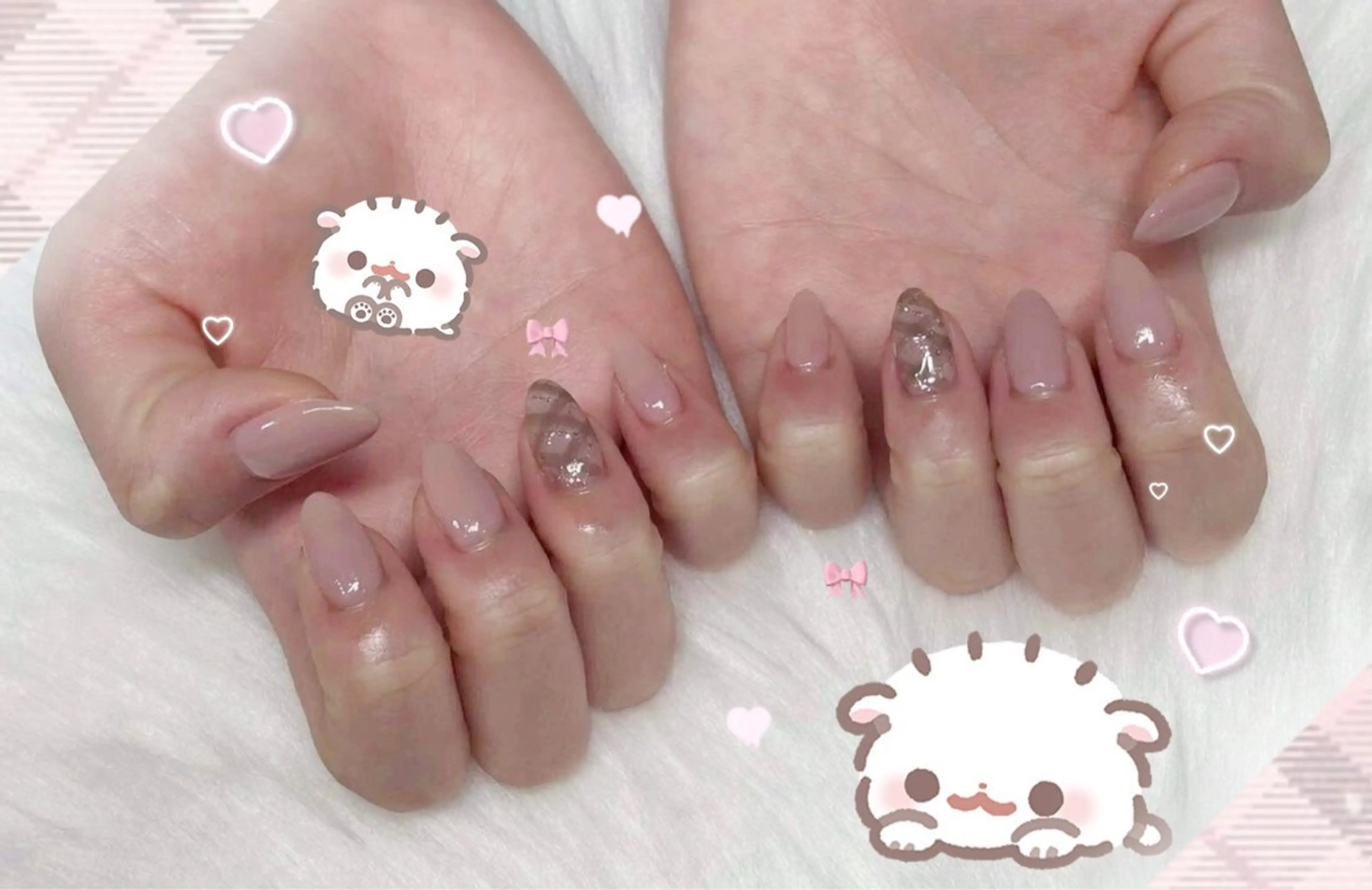 【オフあり】ハンドワンカラー➕2本アートφ(･ω･ )🎀꙳⟡♥の写真