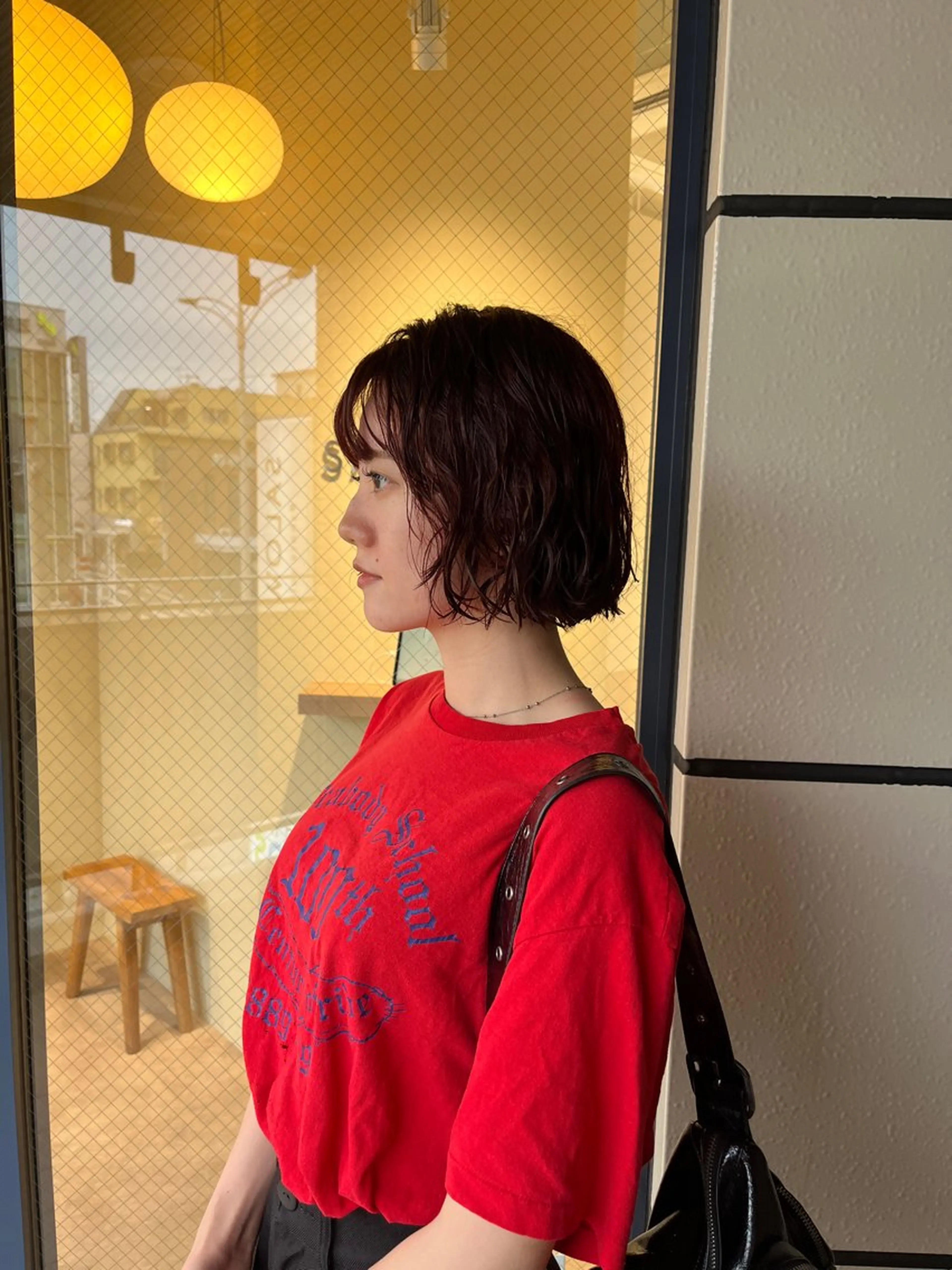 ショート カラー パーマ ベージュカラー ブリーチ 透明感カラー ダブルカラー ボブ カット パーマ 髪質改善カラー/ボブ 🌻Mutsumiのヘアスタイル