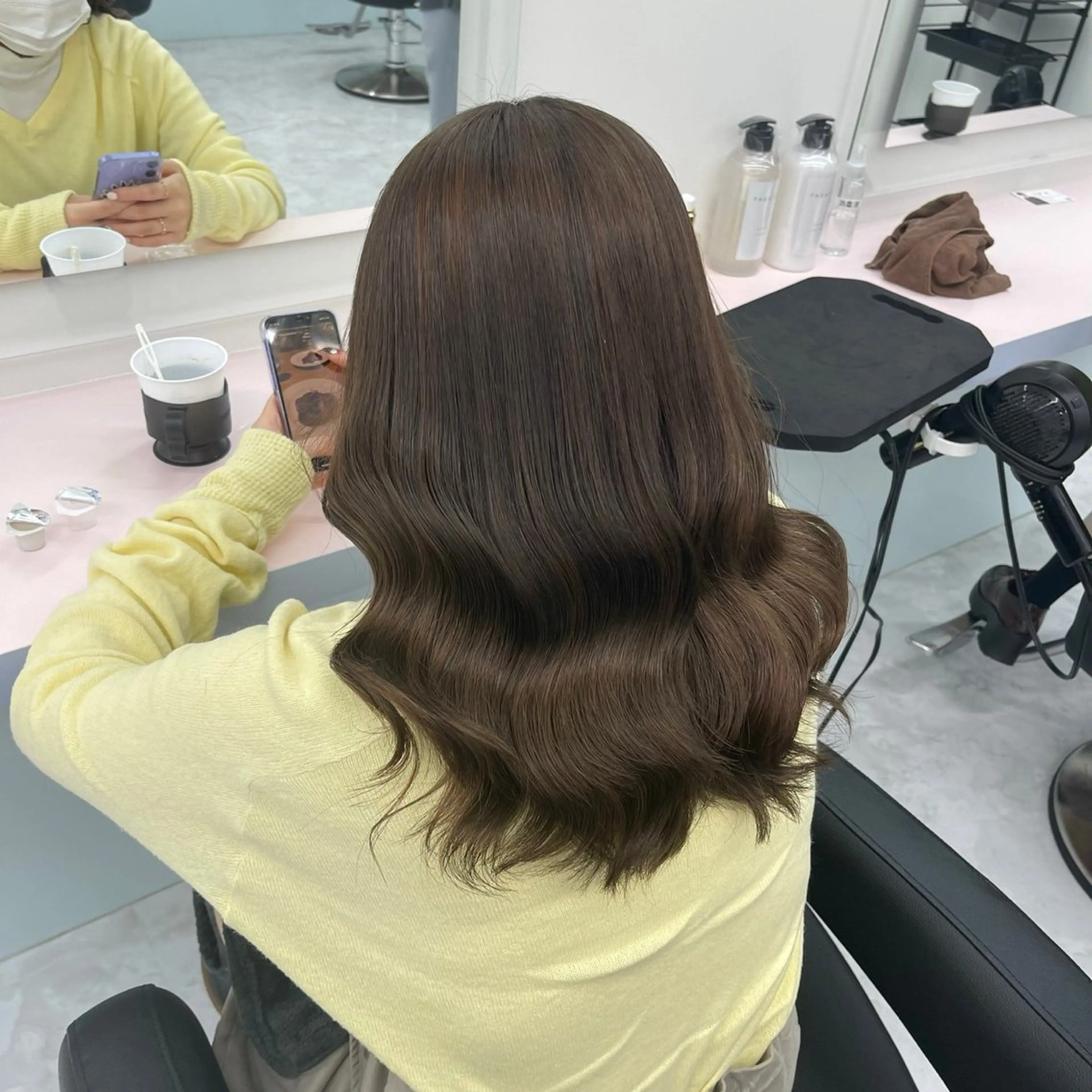 セミロング カラー パーマ ヘアアレンジ メンズ 🤍透明感カラー🤍 似合わせ🤍AINEのヘアスタイル