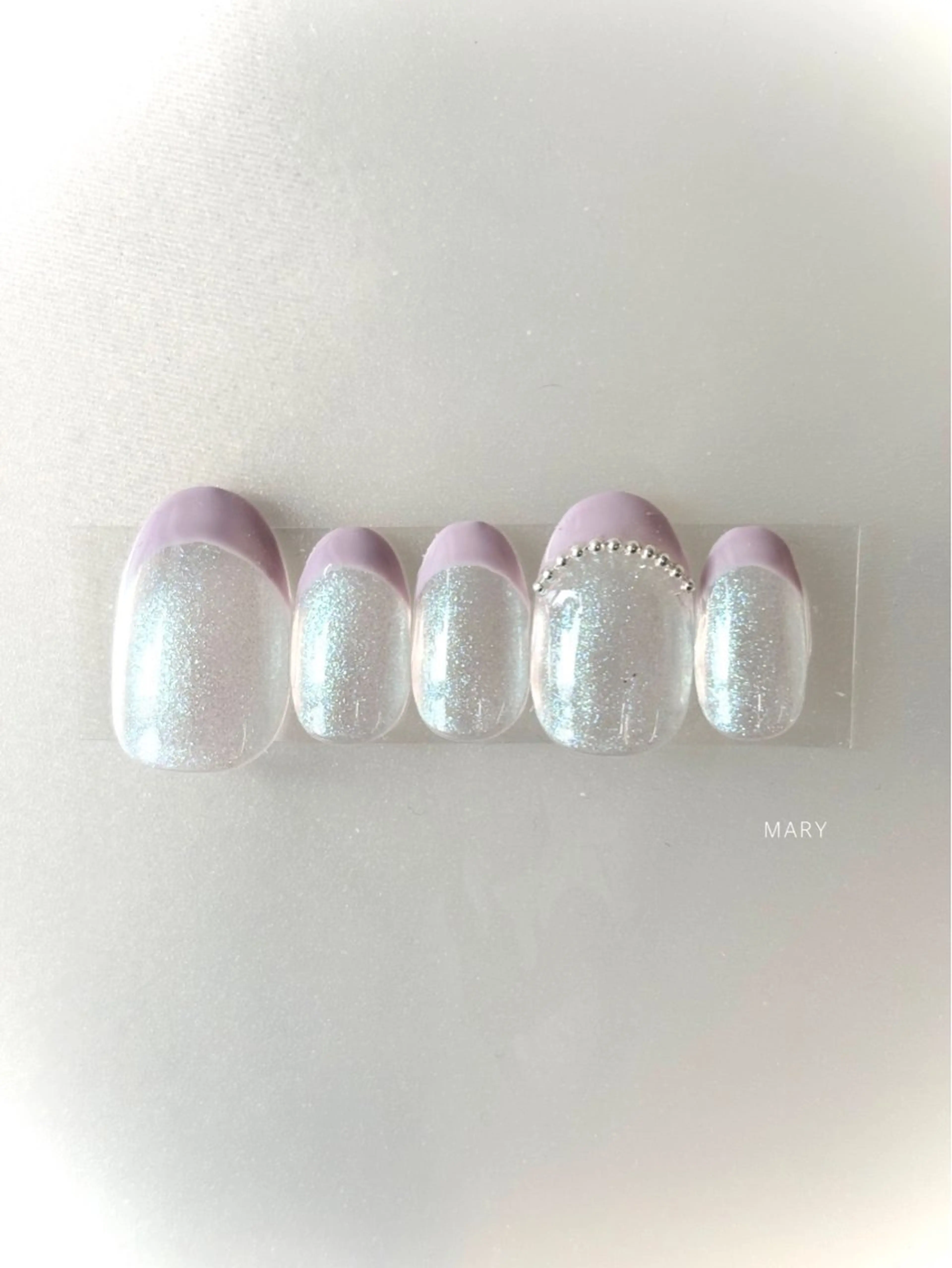 ネイル フレンチネイル ニュアンスネイル パープル ハンドネイル Mary nail .narumiのネイルデザイン