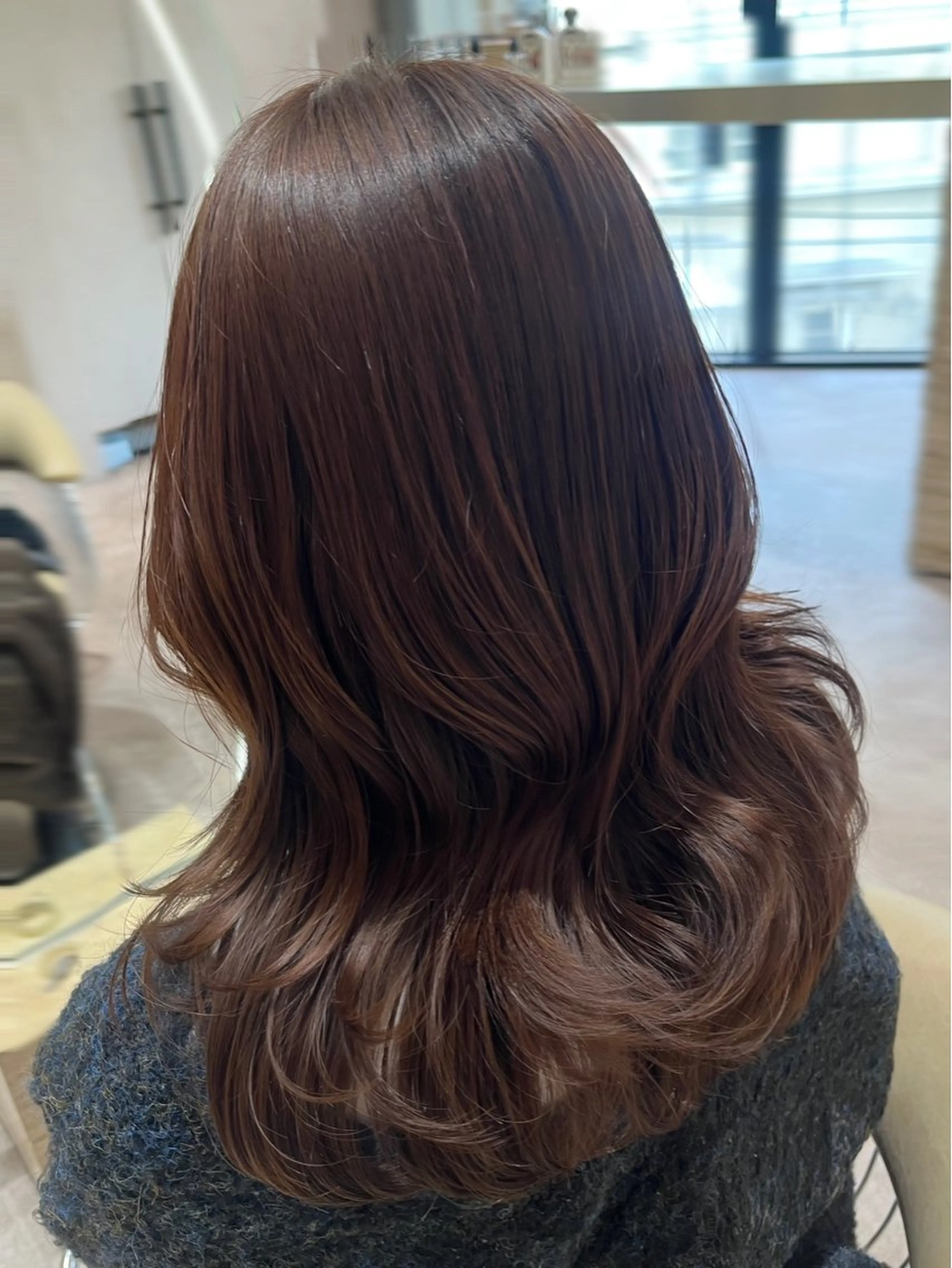 セミロング カラー カット ヘアカラー 顔周りカット/ 透明感カラー/ユナのヘアスタイル