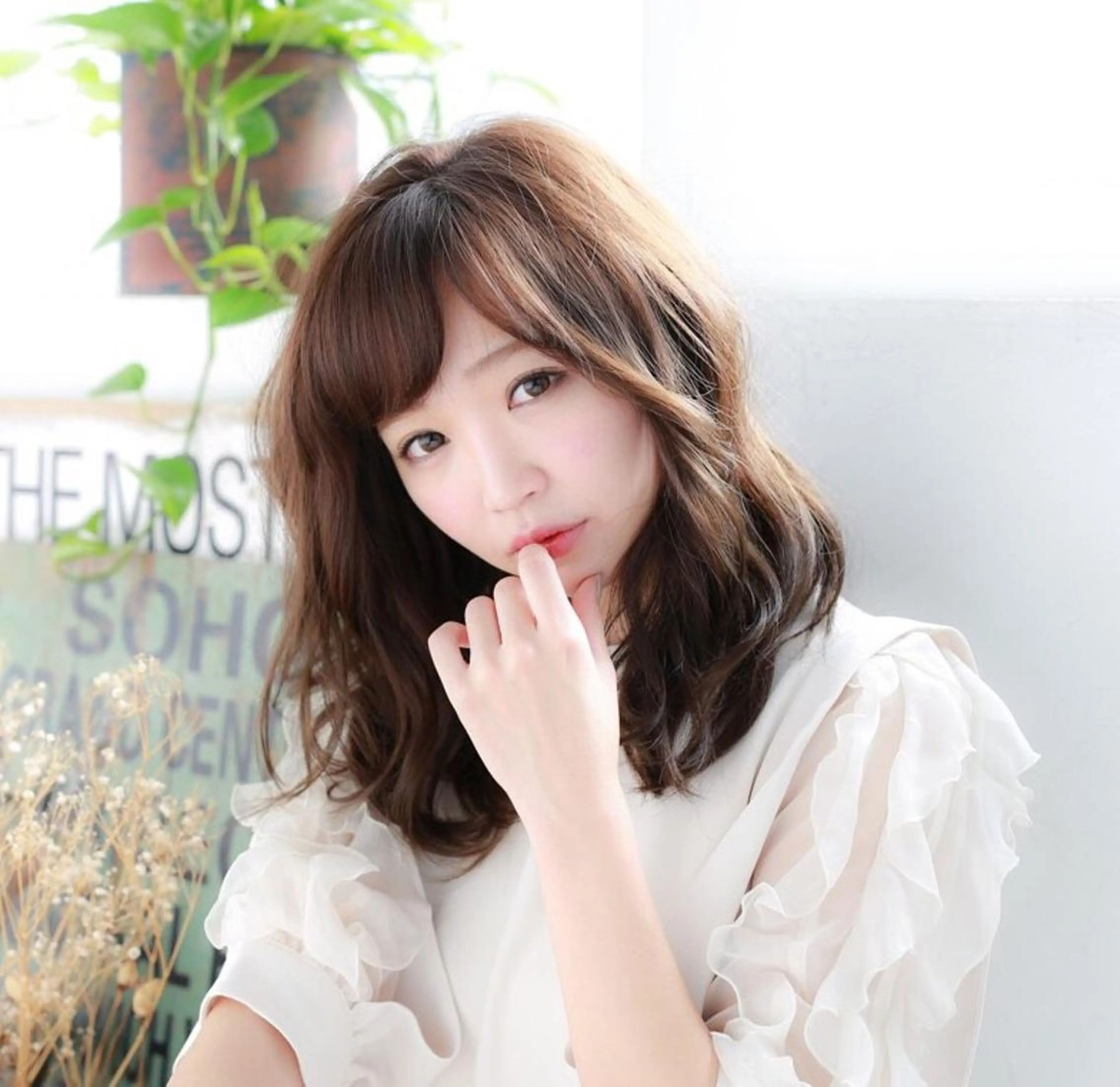 ミディアム 柳井 健太のヘアスタイル
