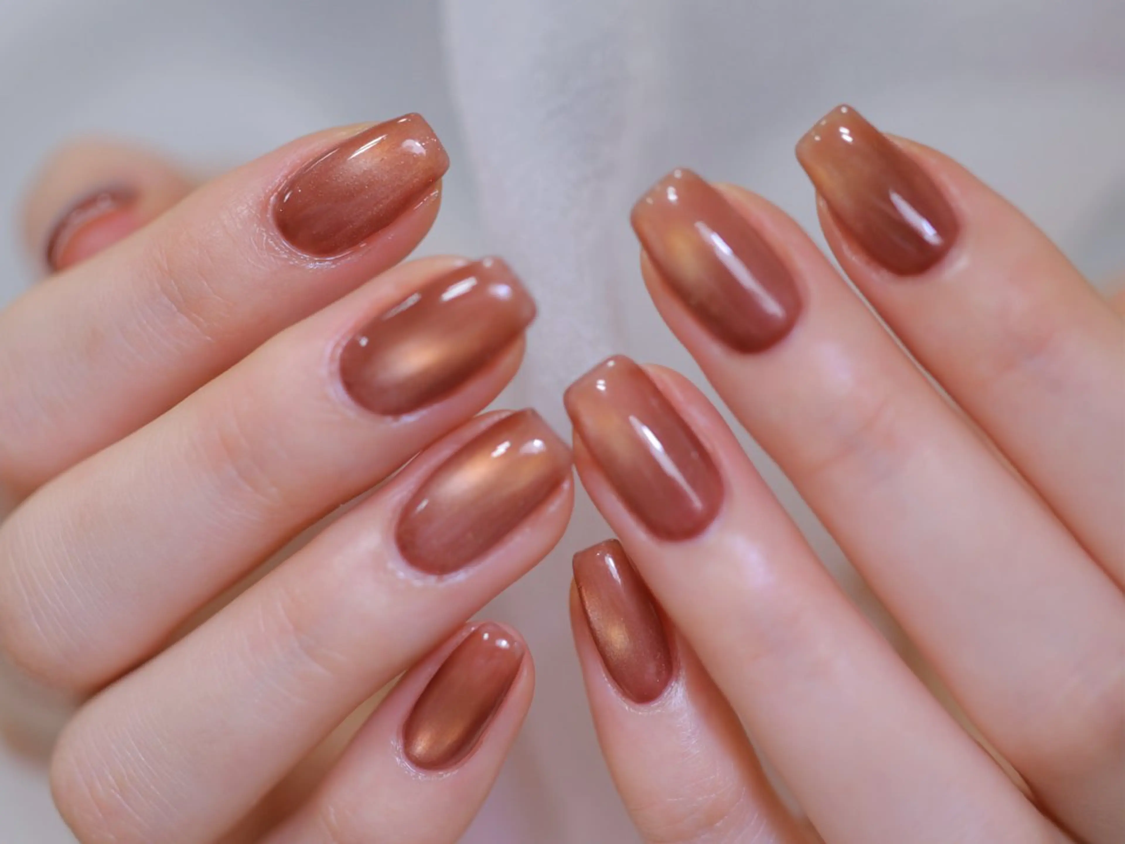 ネイル ブラウン マグネットネイル ハンドネイル 幻之花 Nailのネイルデザイン