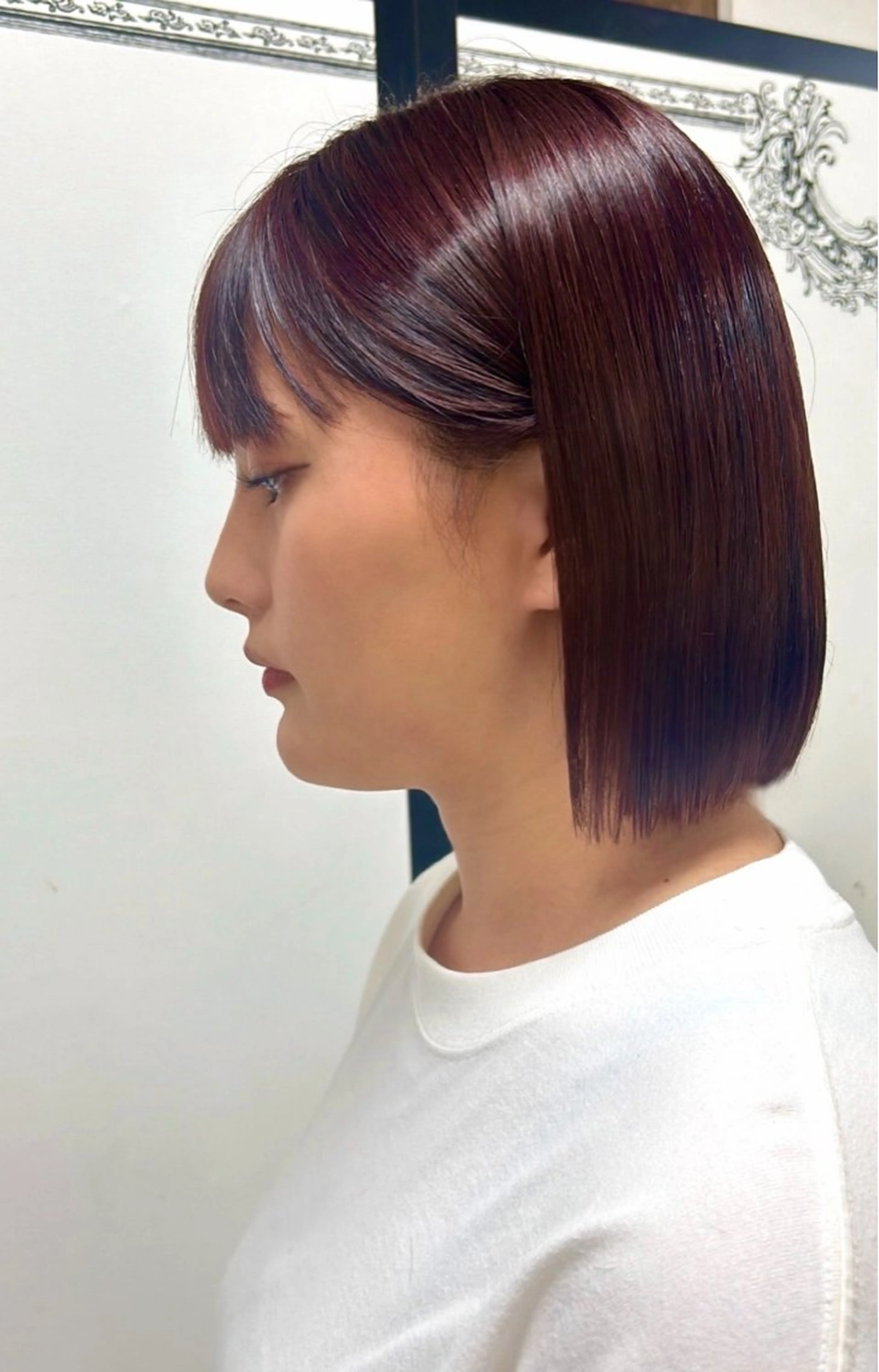ショート カラー ブリーチ ブリーチなしカラー レッドカラー 長浜 小晴のヘアスタイル