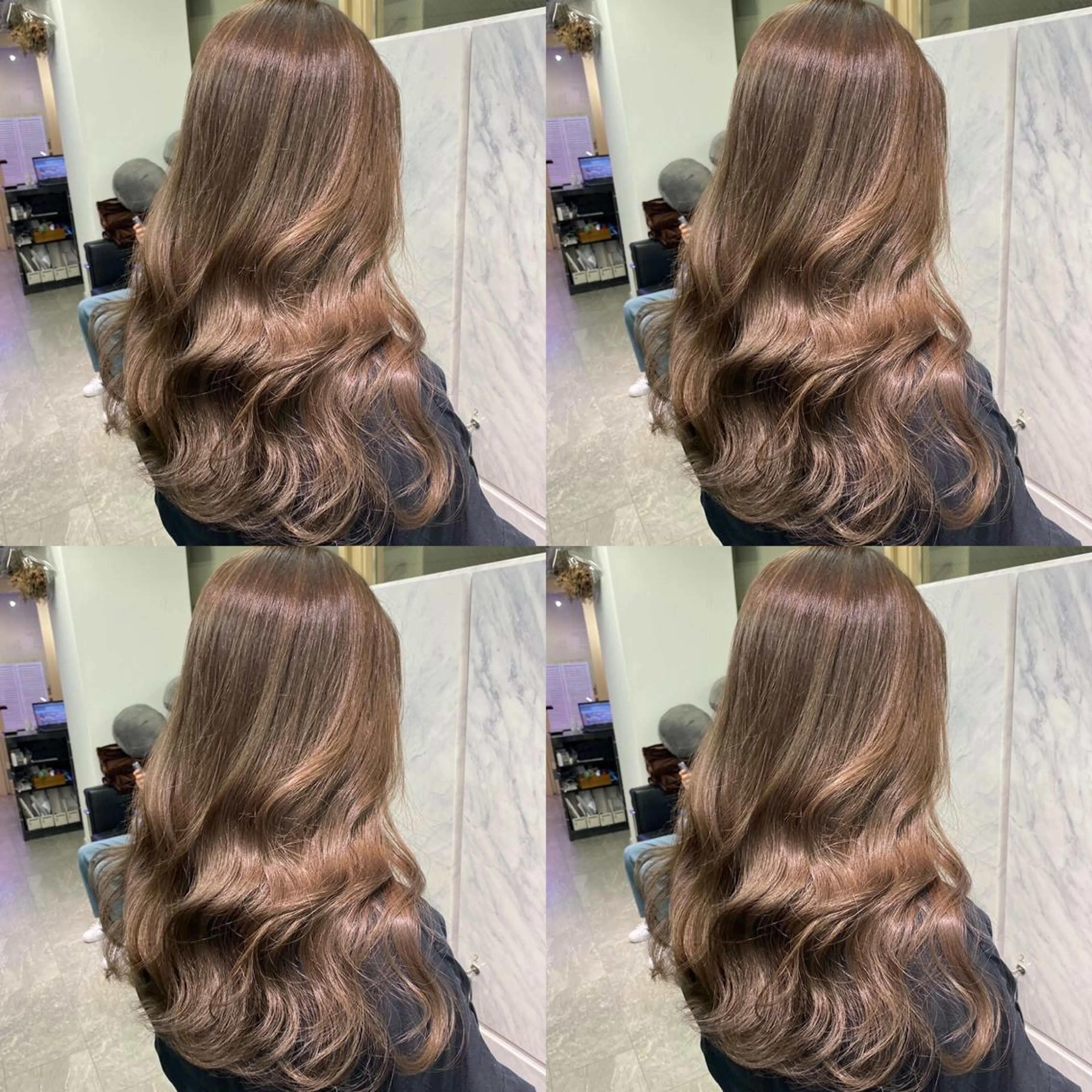 ロング カラー グレージュ ヨシンモリ ヘアカラー トリートメント プルエクステ 🖤MIYUのヘアスタイル