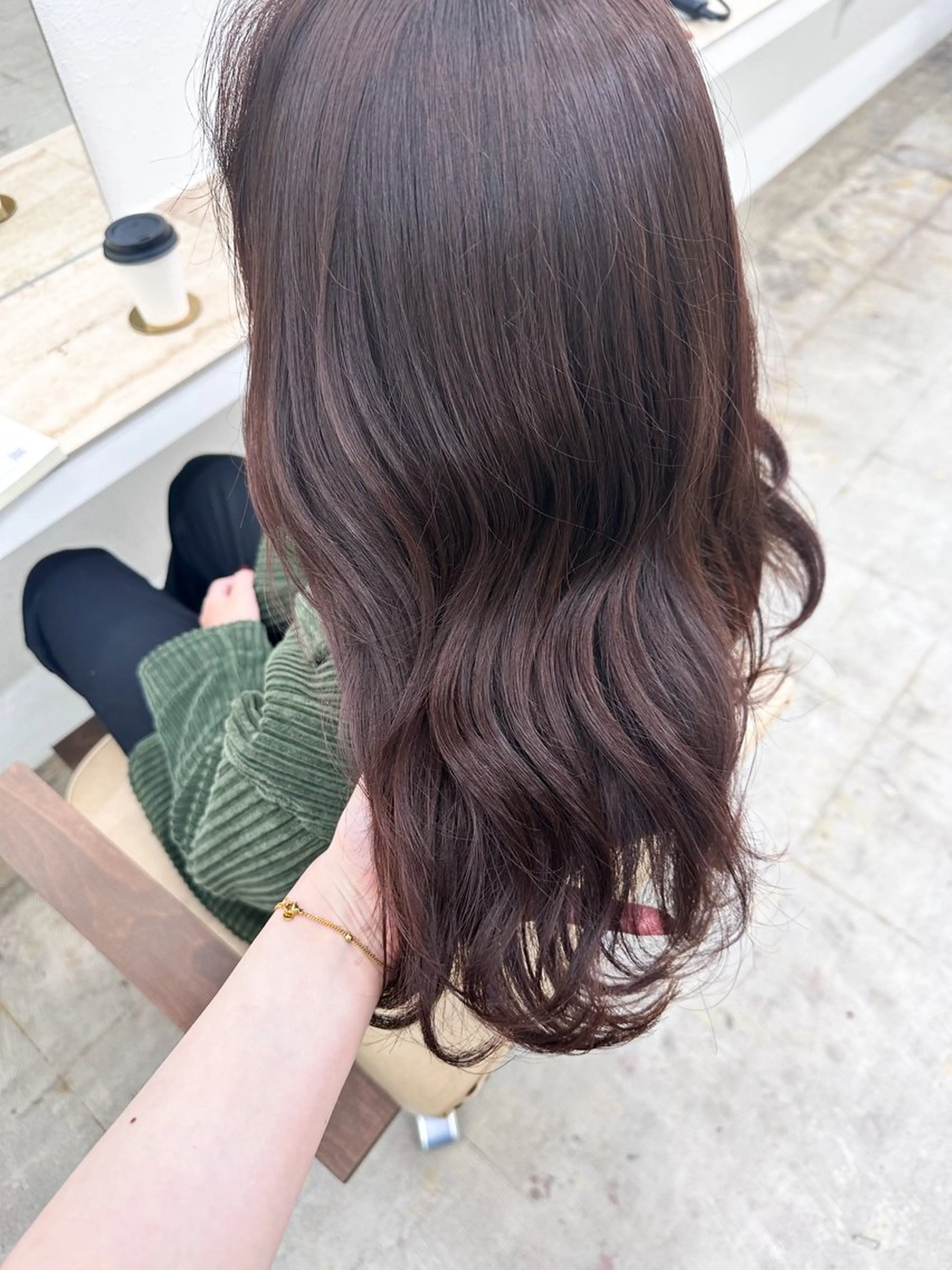 ミディアム カラー ブラウンカラー ピンクカラー ピンクブラウン ヘアカラー トリートメント 🌼透明感艶カラー オリーブ🌼河村咲のヘアスタイル