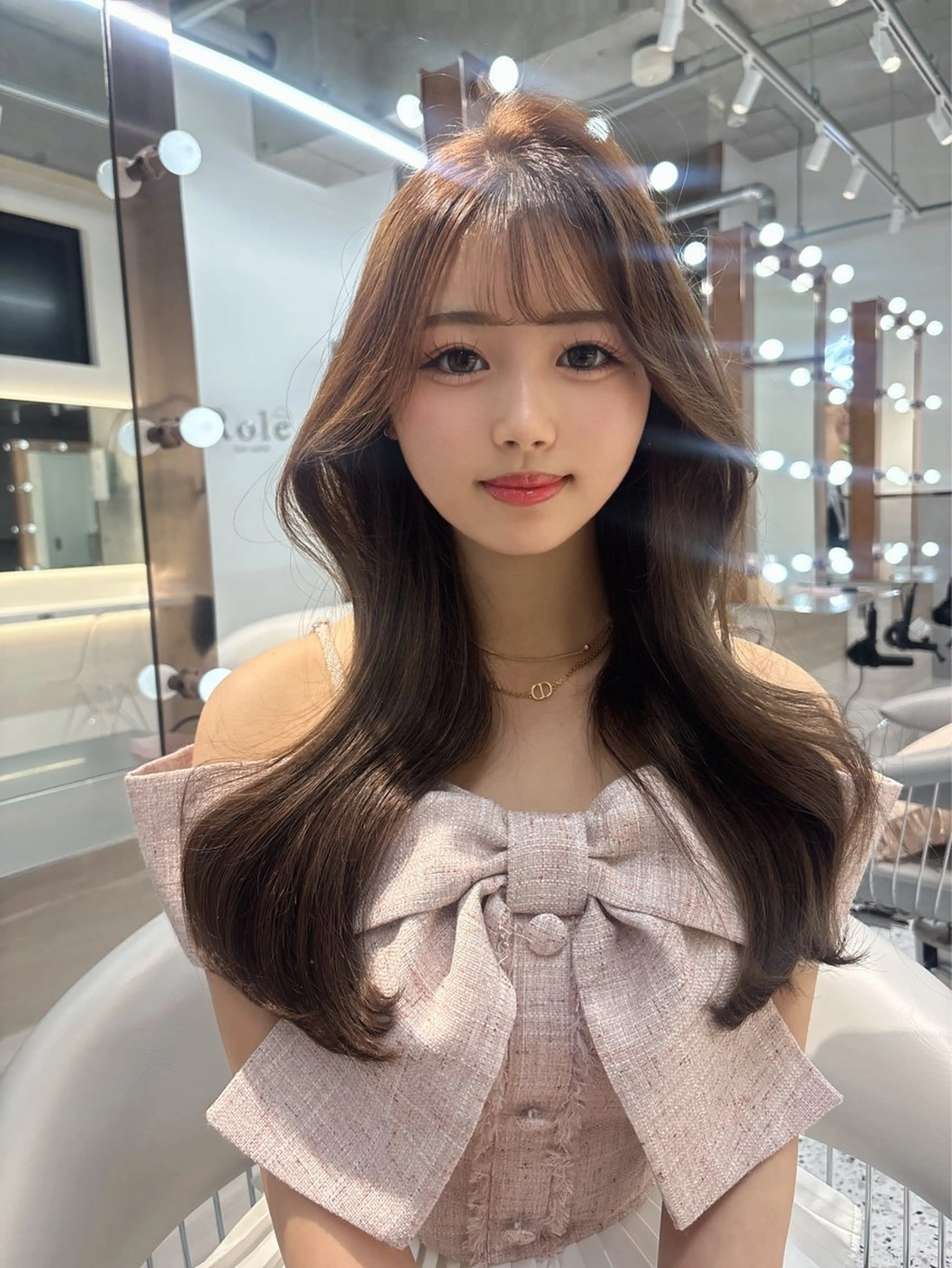 ロング カラー yui🎀ブリーチ なしベージュ／博多のヘアスタイル