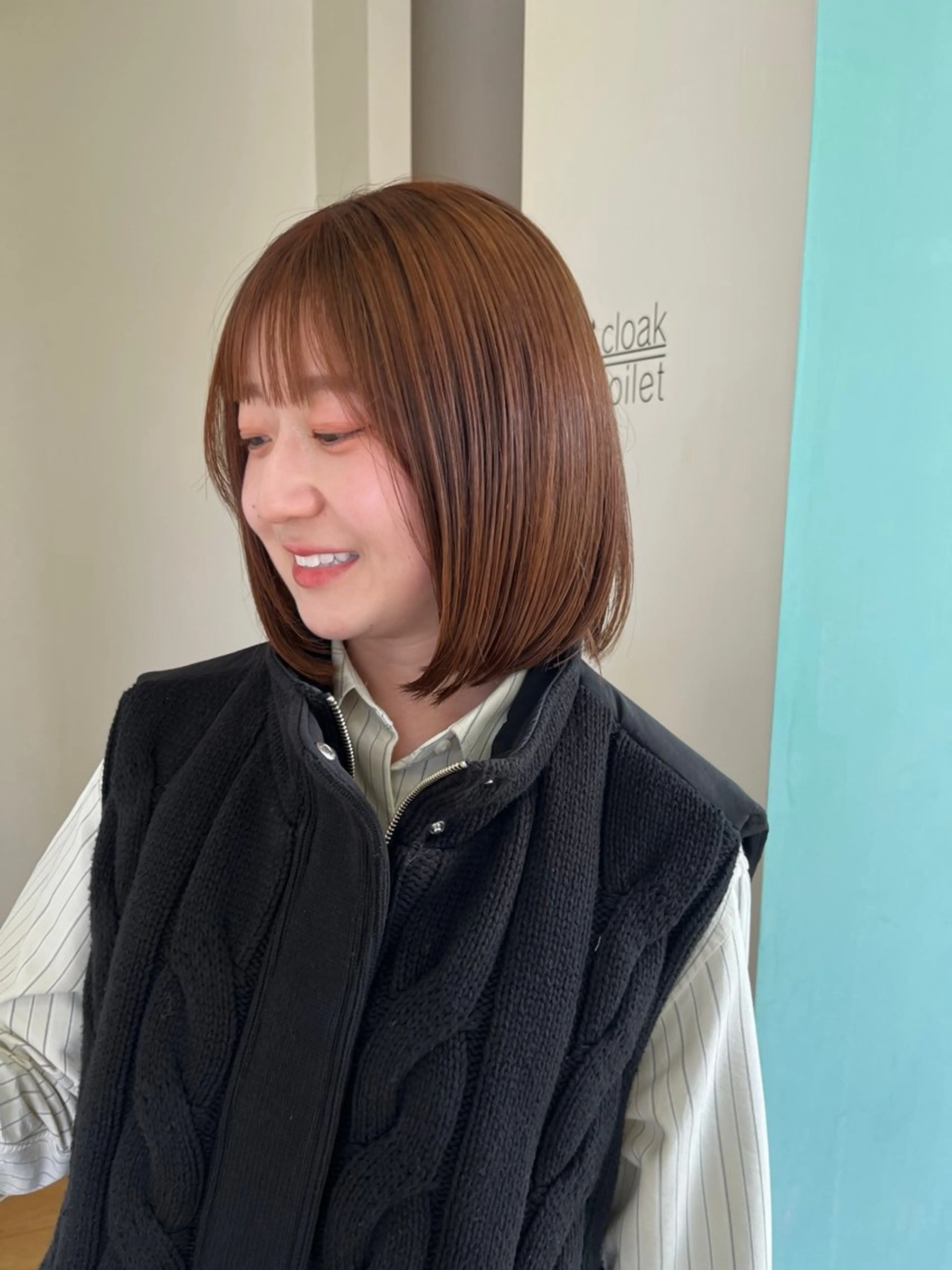 ショート カラー ベージュカラー ブラウンカラー 透明感カラー オレンジ オレンジブラウン カット ヘアカラー トリートメント 富永 美玖のヘアスタイル