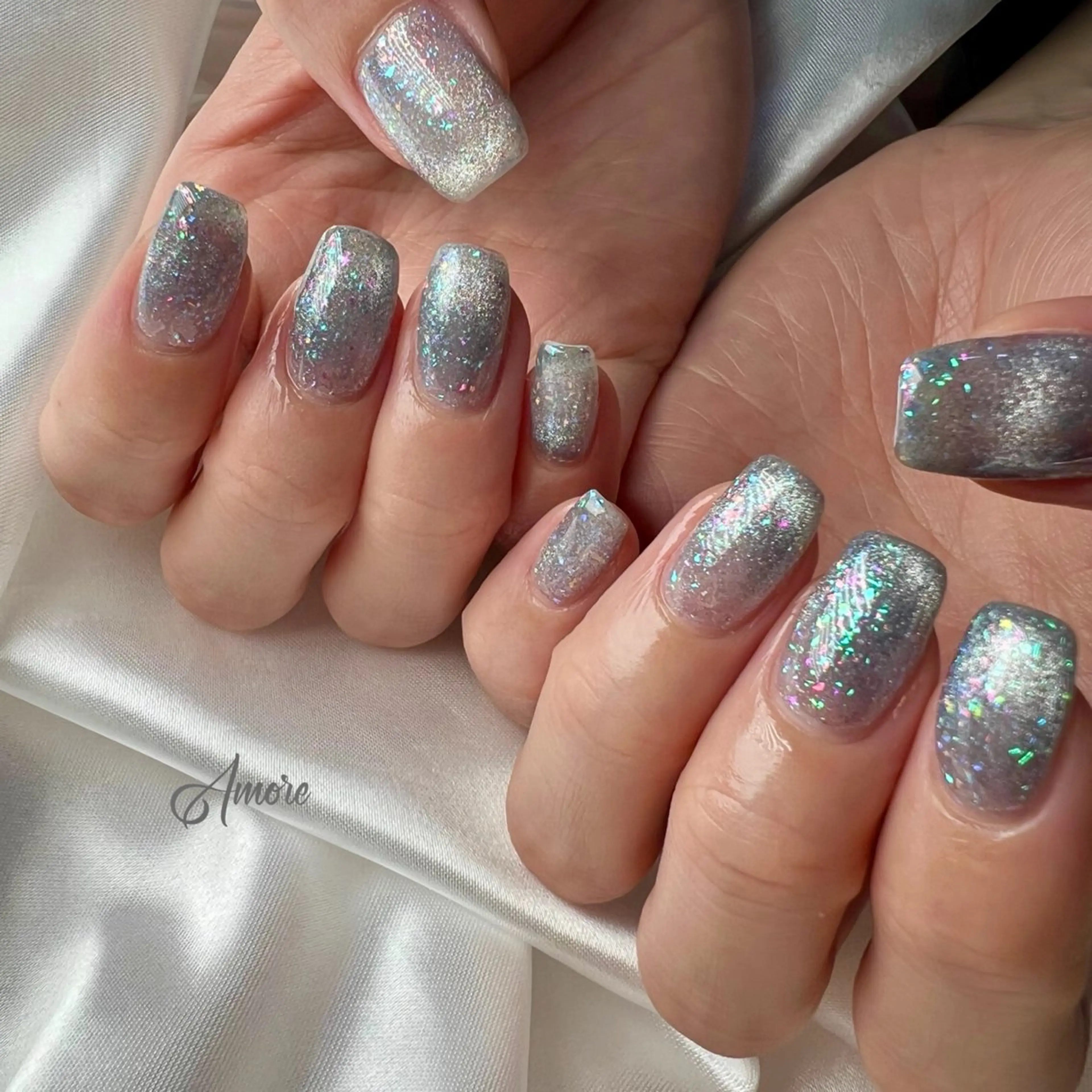 ネイル ジェルネイル キラキラネイル 韓国ネイル マグネットネイル パラジェル You kyehwaのネイルデザイン