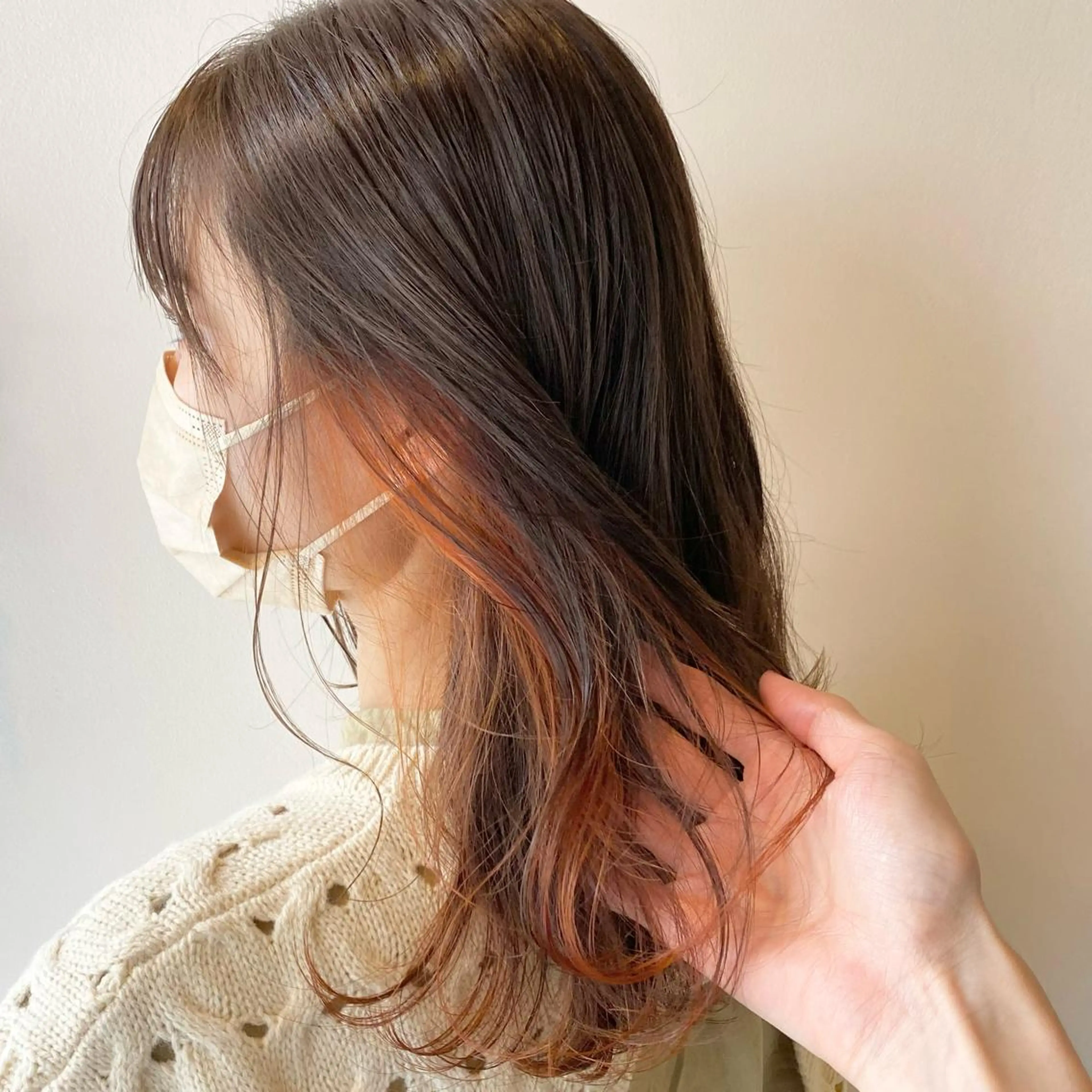 ミディアム カラー パーマ ヘアアレンジ インナーカラー 徳永 大樹のヘアスタイル