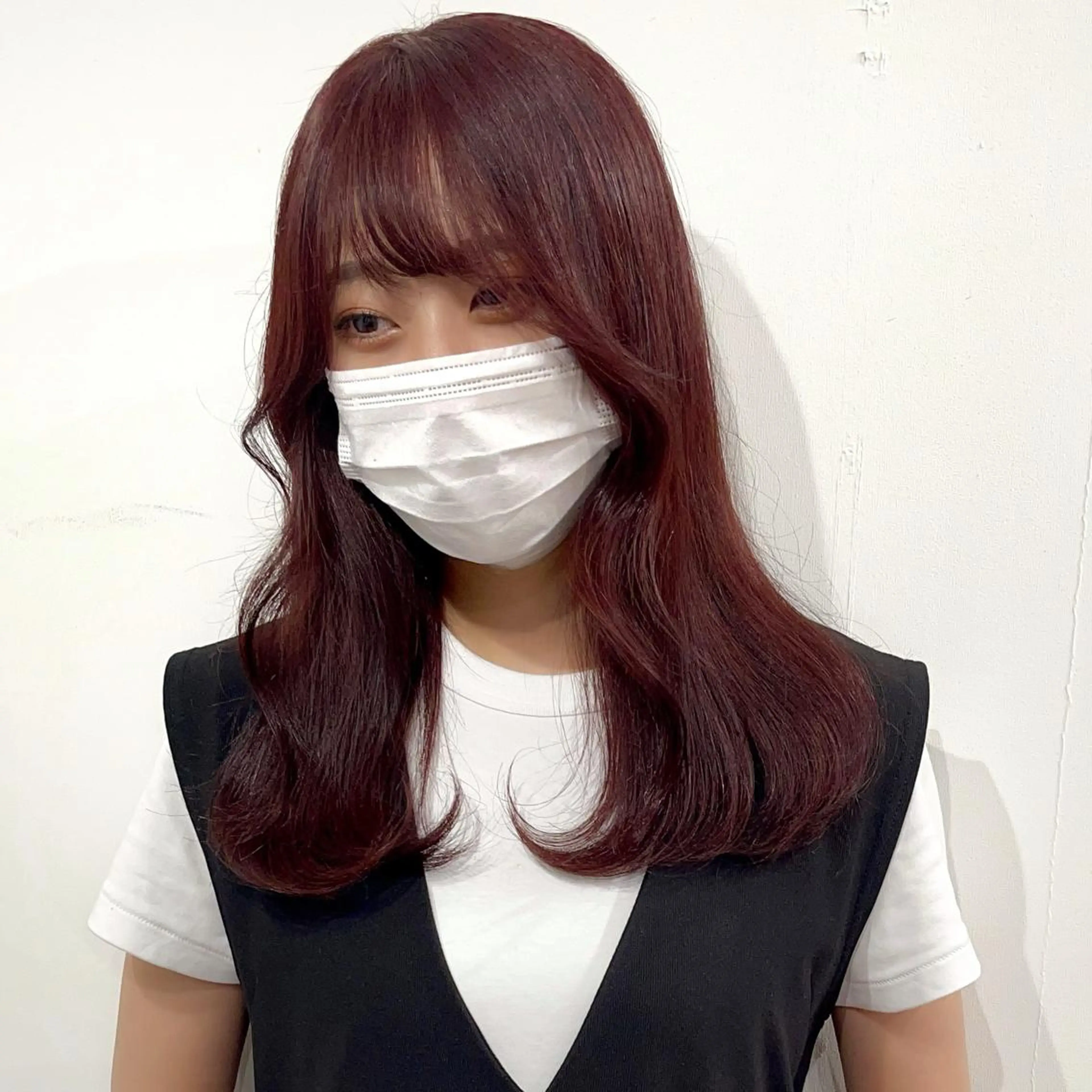 ロング カラー ボルドーカラー LIV umeda所属・キダアヤカ/ 梅田/ベージュカラーのヘアスタイル