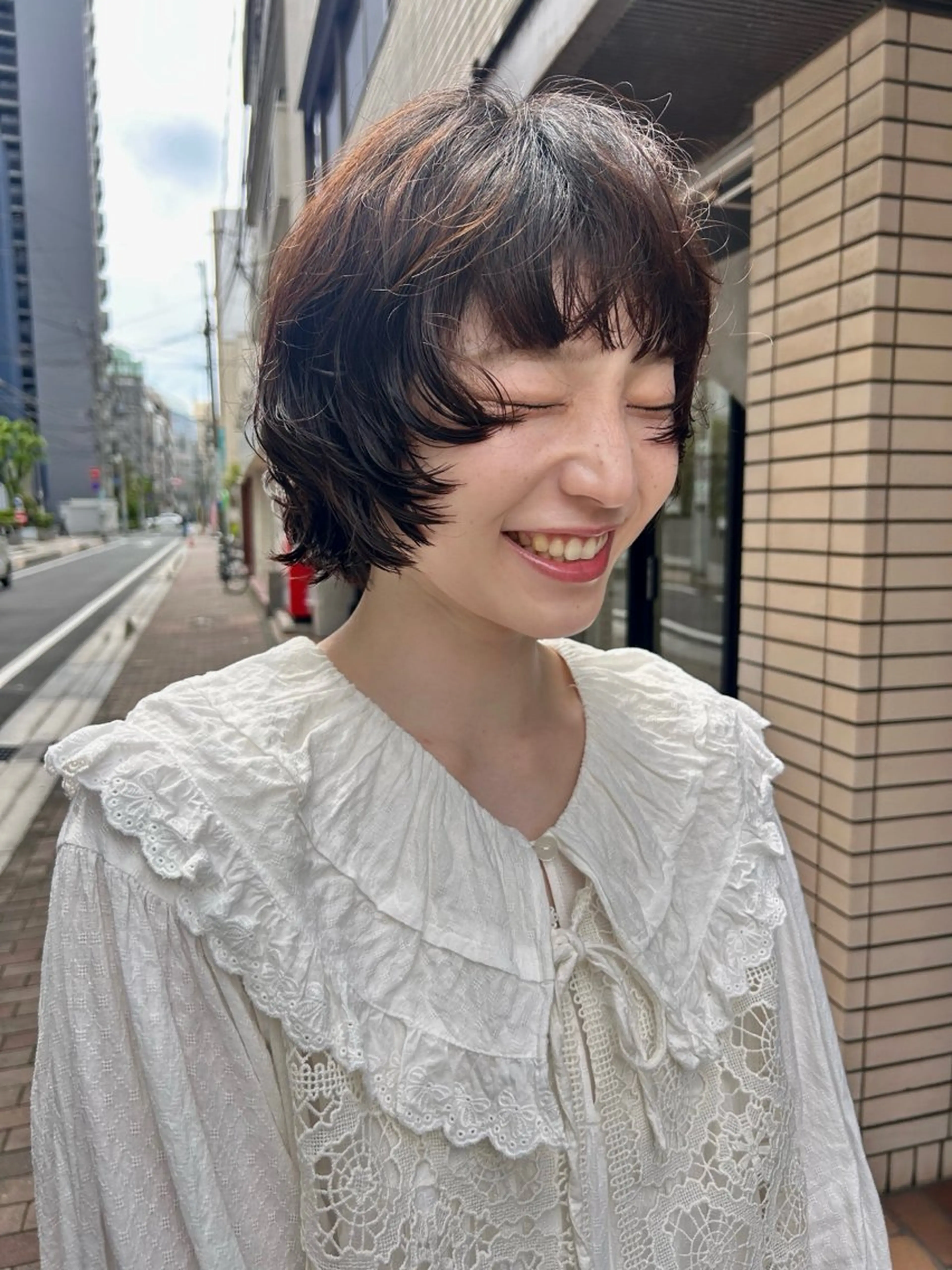 ショート パーマ デザインカット/ パーマ/nanaのヘアスタイル