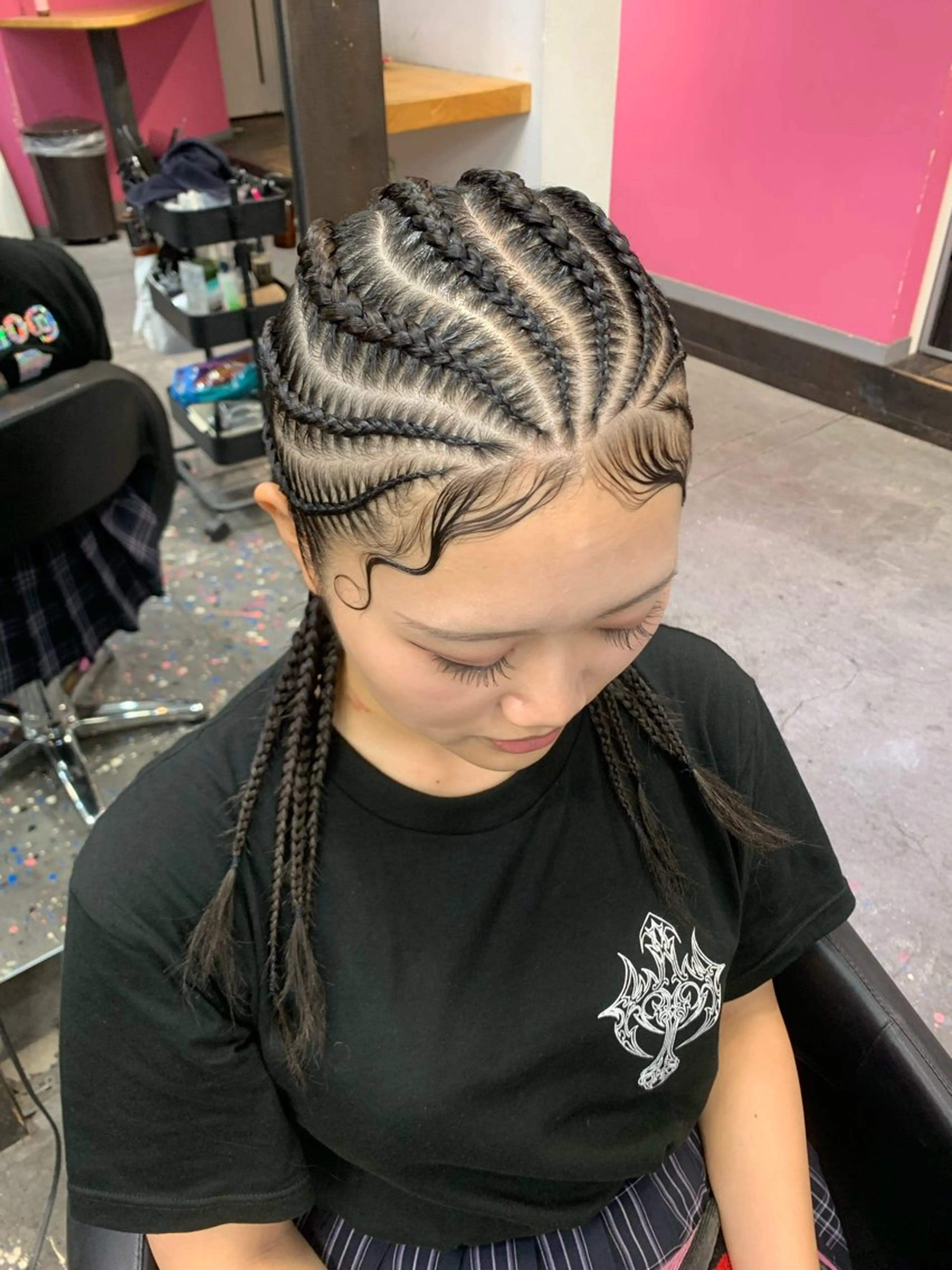 セミロング ヘアアレンジ MEI/ブレイズ/ コーンロウ/茅ヶ崎のヘアスタイル