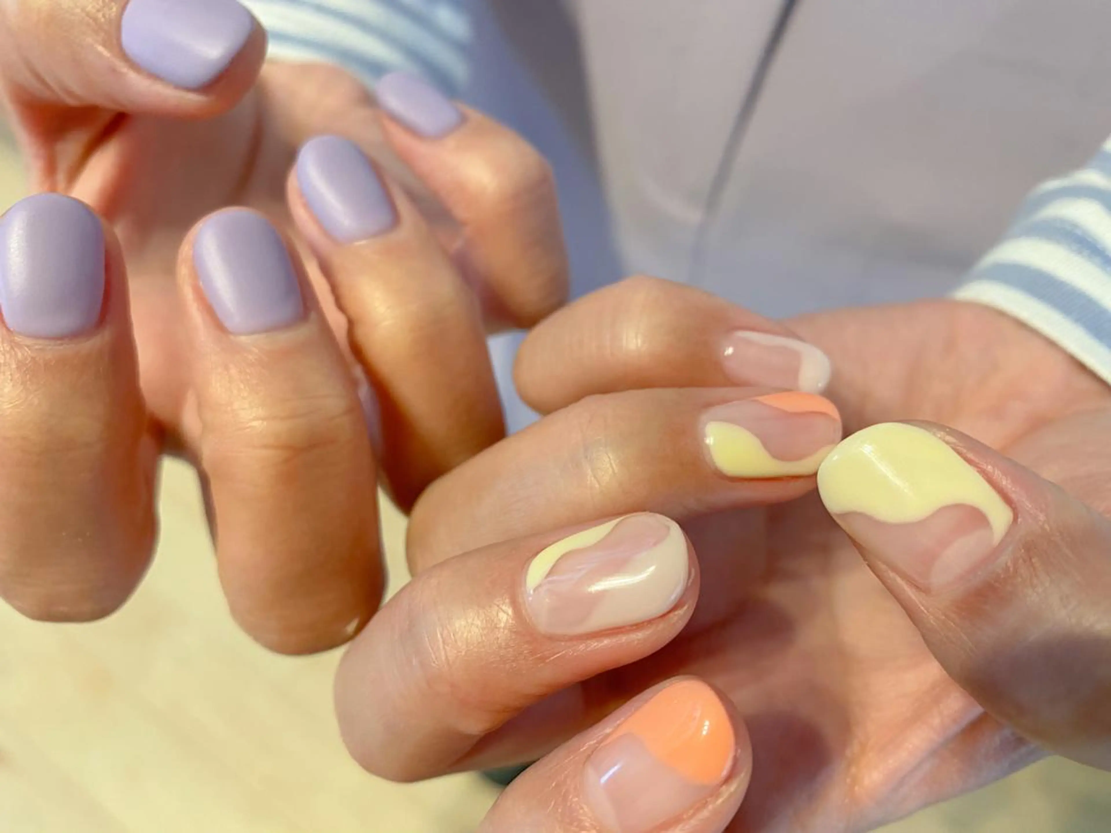 ネイル シンプルネイル 春ネイル ハンドネイル 表参道colore店 REICAのネイルデザイン