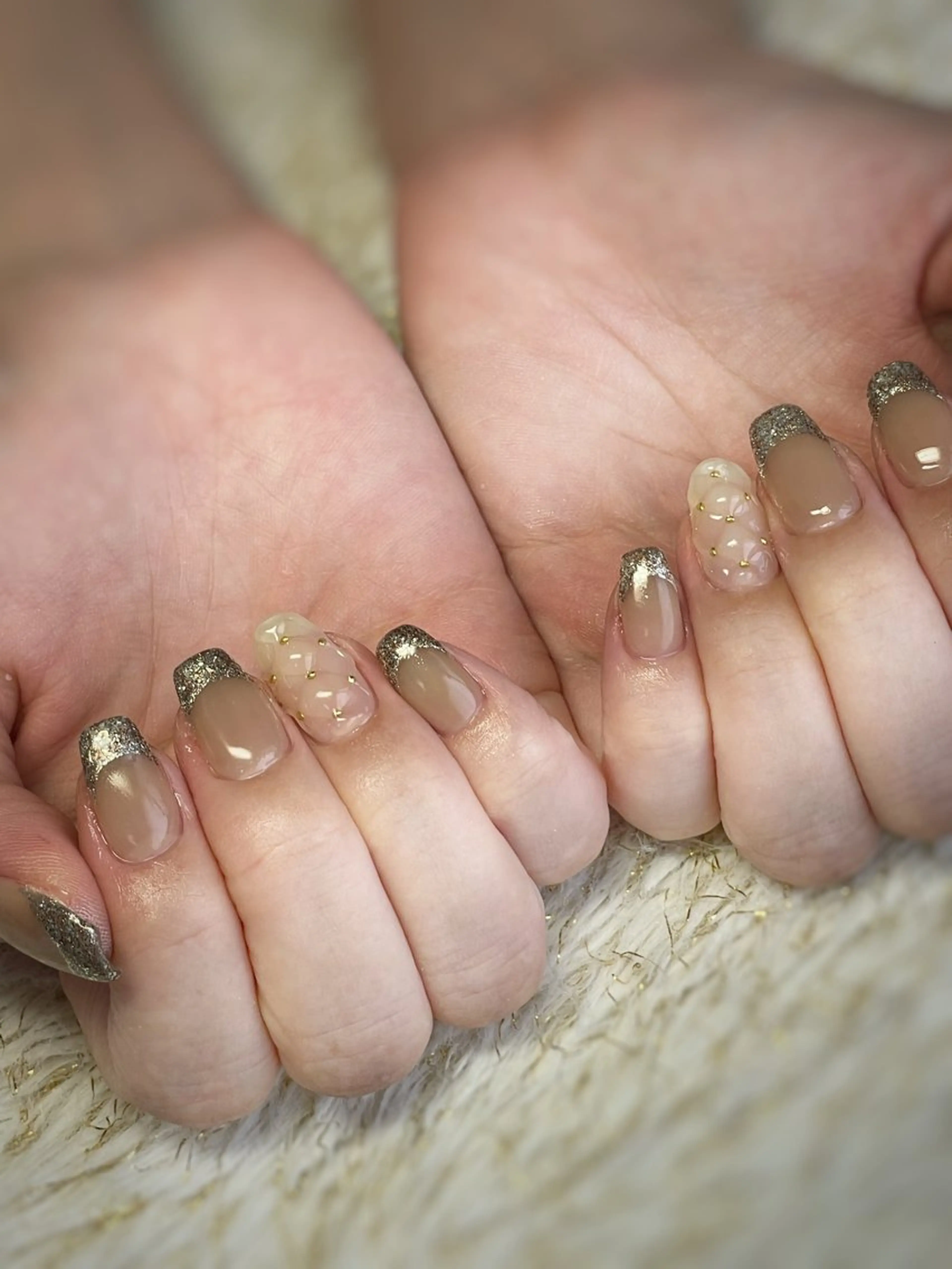 ネイル ぷっくりネイル ツイードネイル ハンドネイル nail ayacaのネイルデザイン