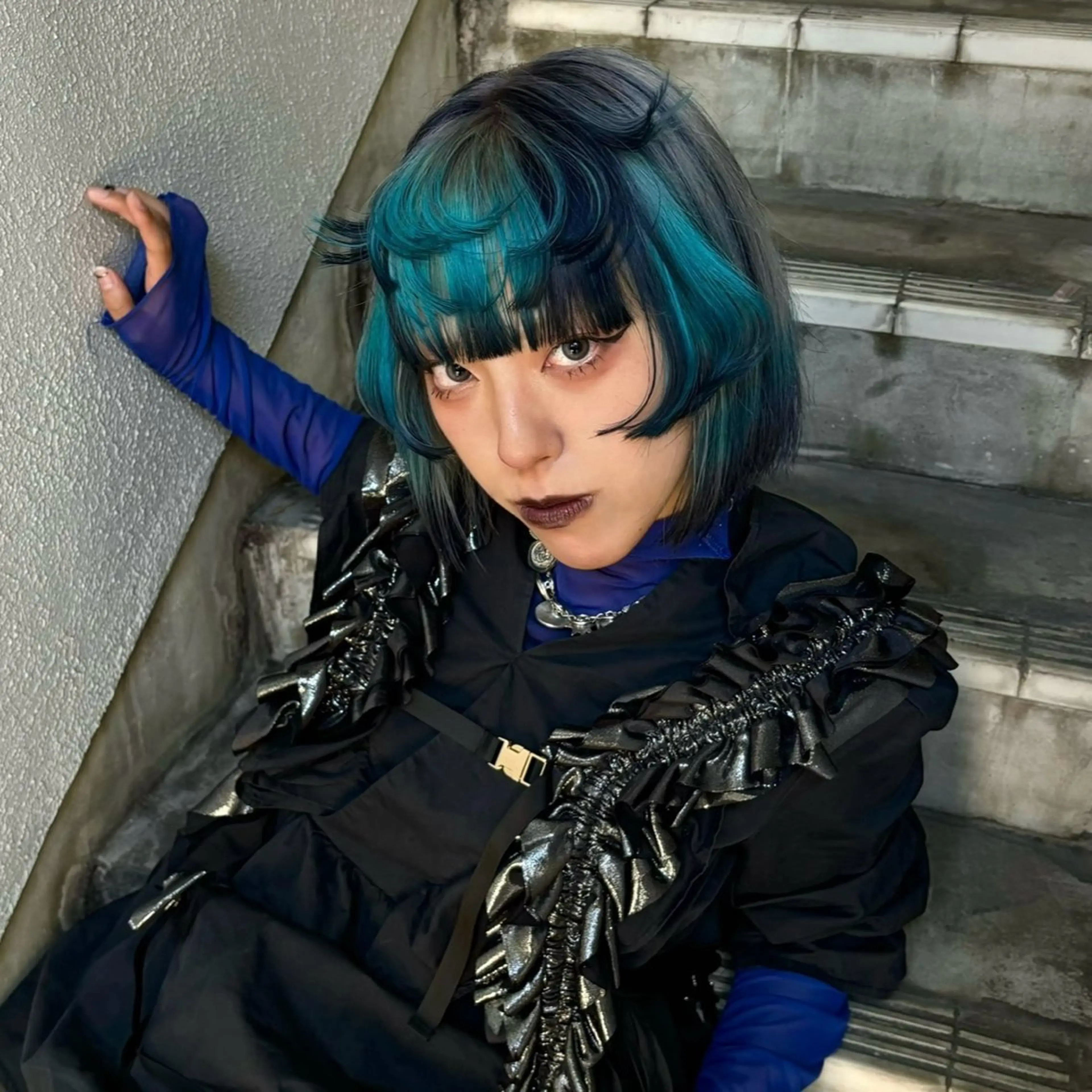 ミディアム カラー 💫miyu💫デザ インカラー/アレンジのヘアスタイル