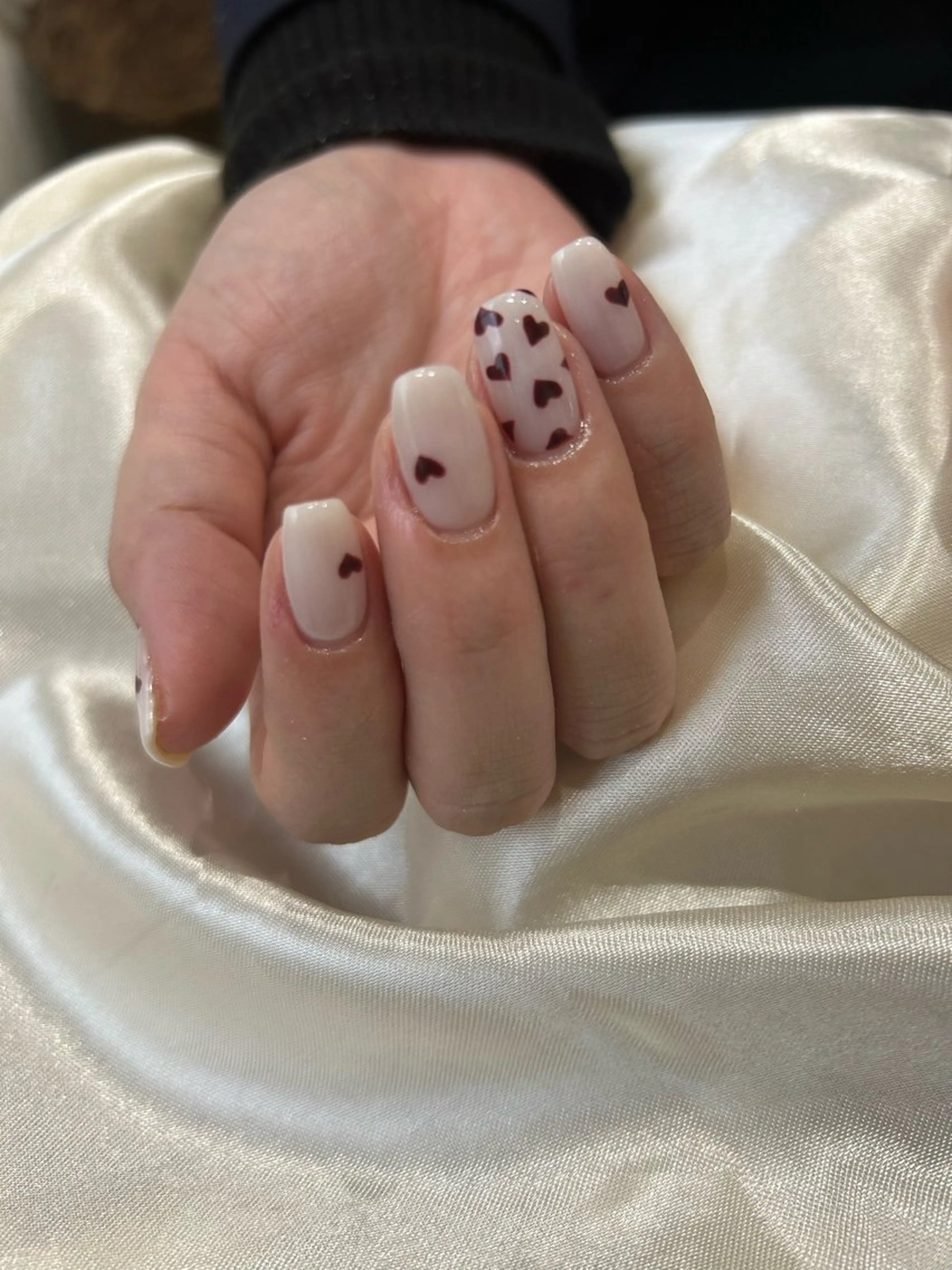 ネイル ハート ハンドネイル 久田 悠佳のネイルデザイン