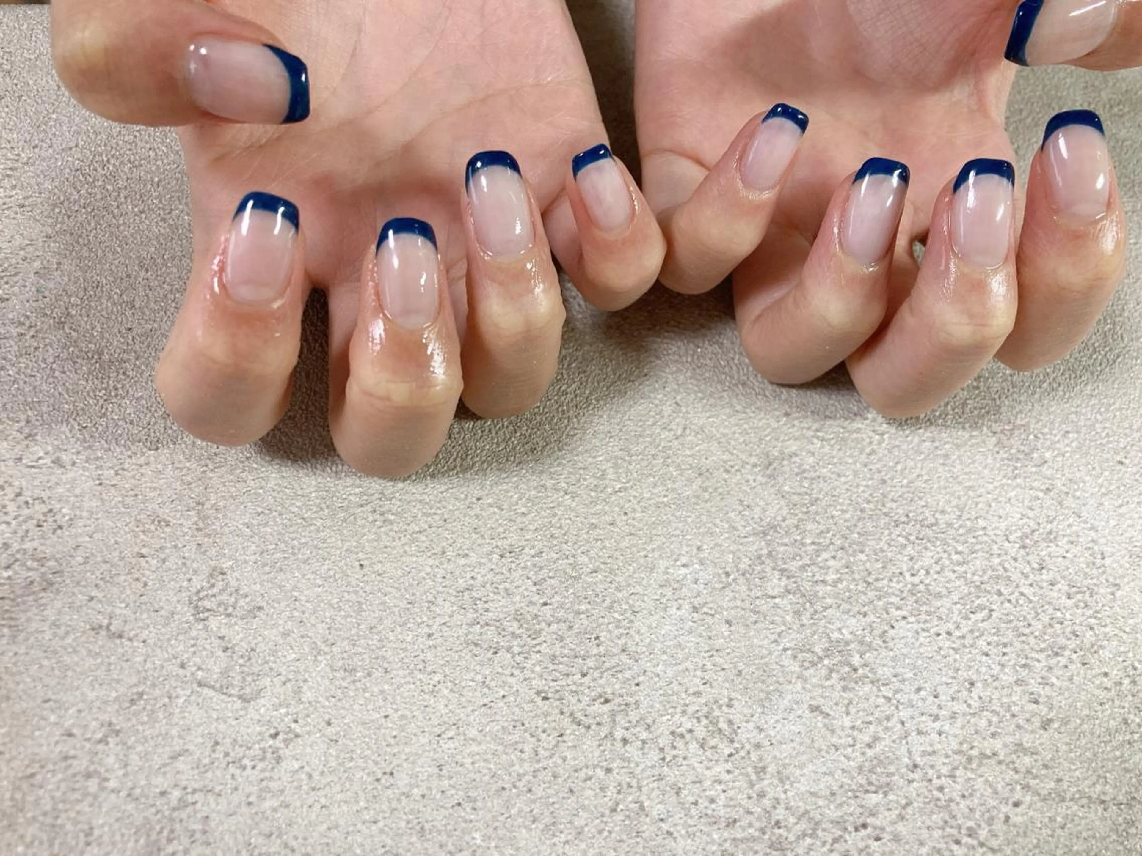 ネイル フレンチネイル ネイビー kikinail 溝の口のネイルデザイン