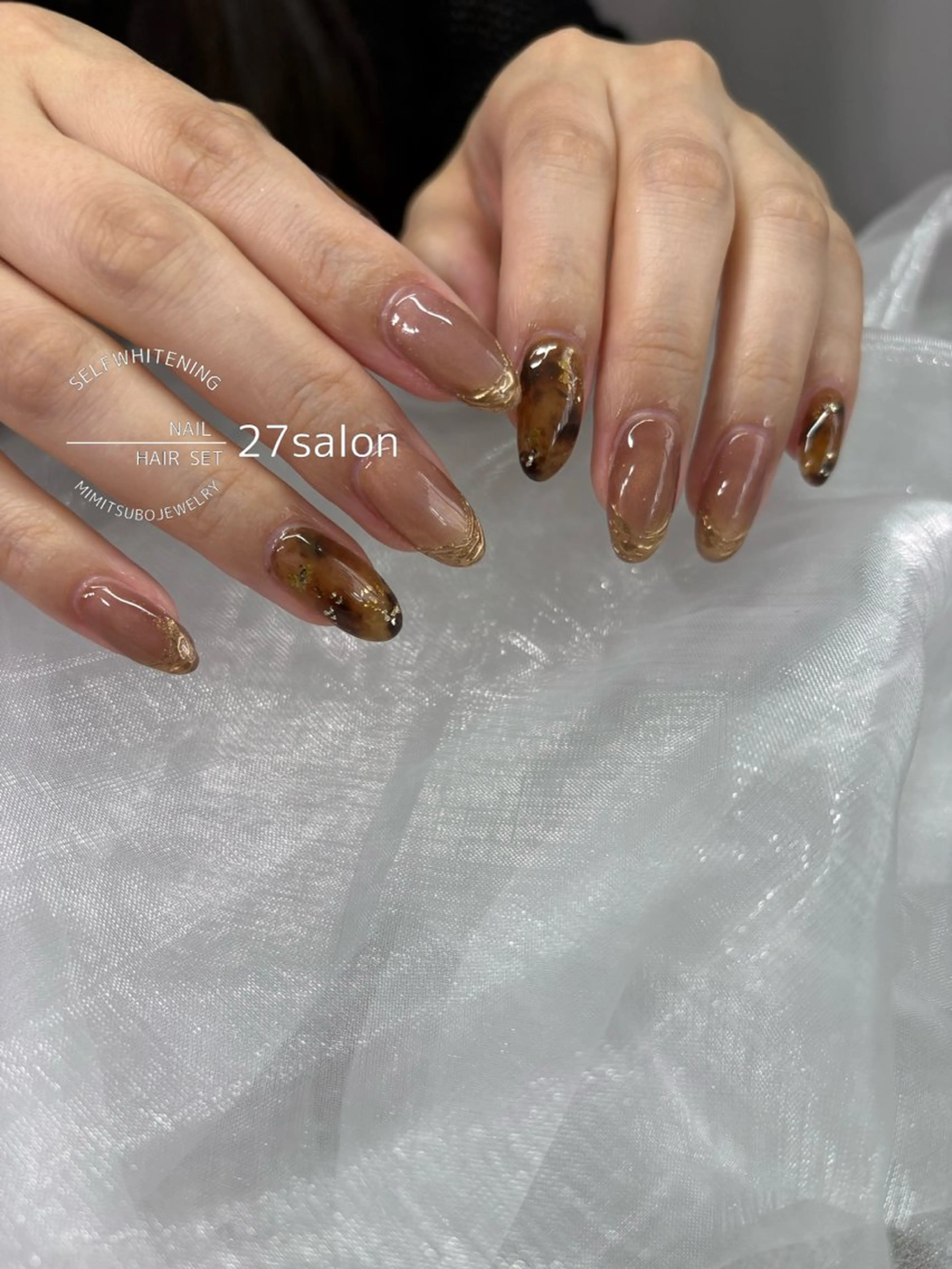 ネイル べっ甲ネイル マグネットネイル ハンドネイル 27salon yuinaのネイルデザイン