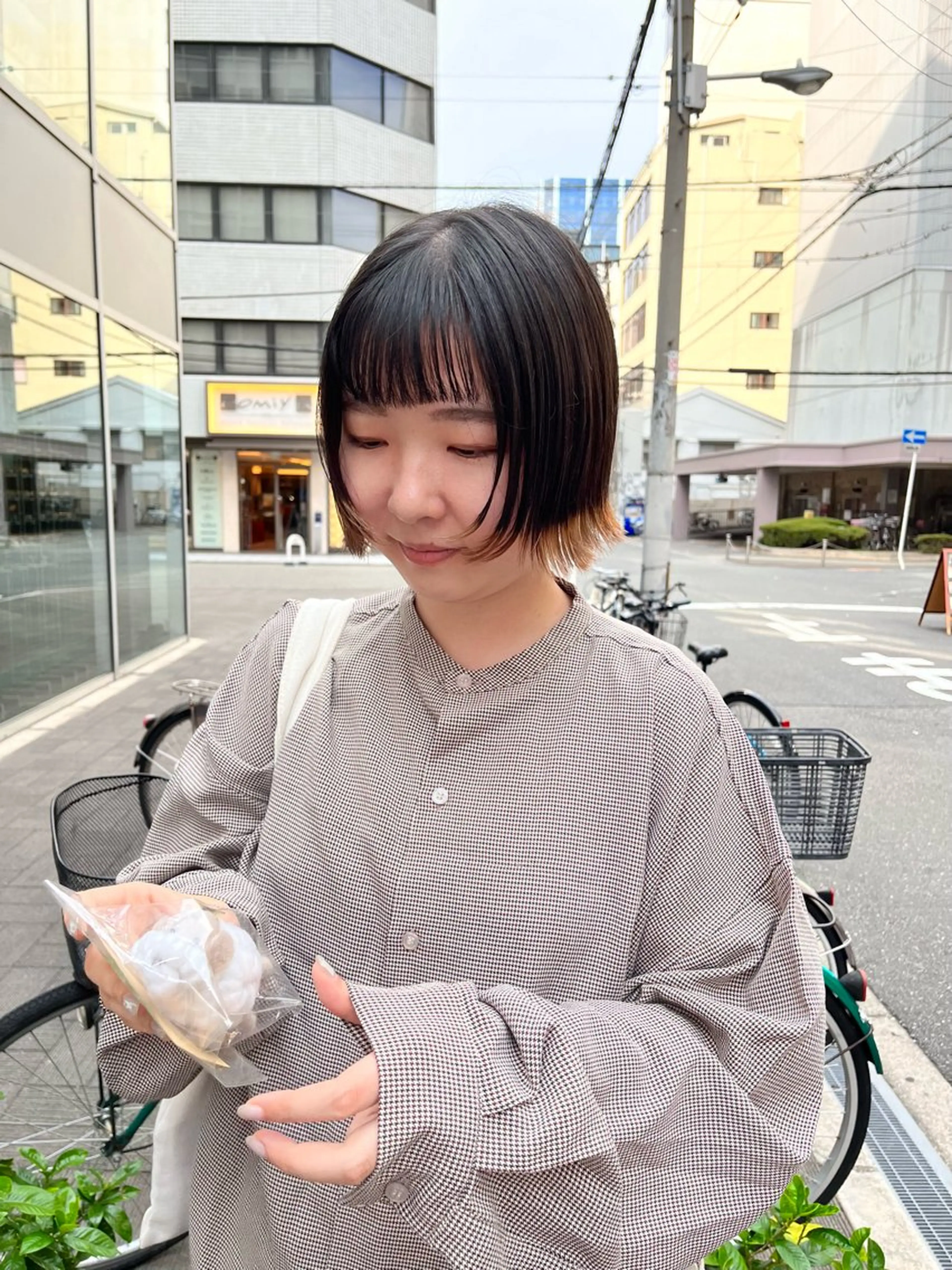 ショート カラー ベージュカラー デザインカラー ボブ カット ヘアカラー ショート/パーマ/ カラー/FUKOのヘアスタイル