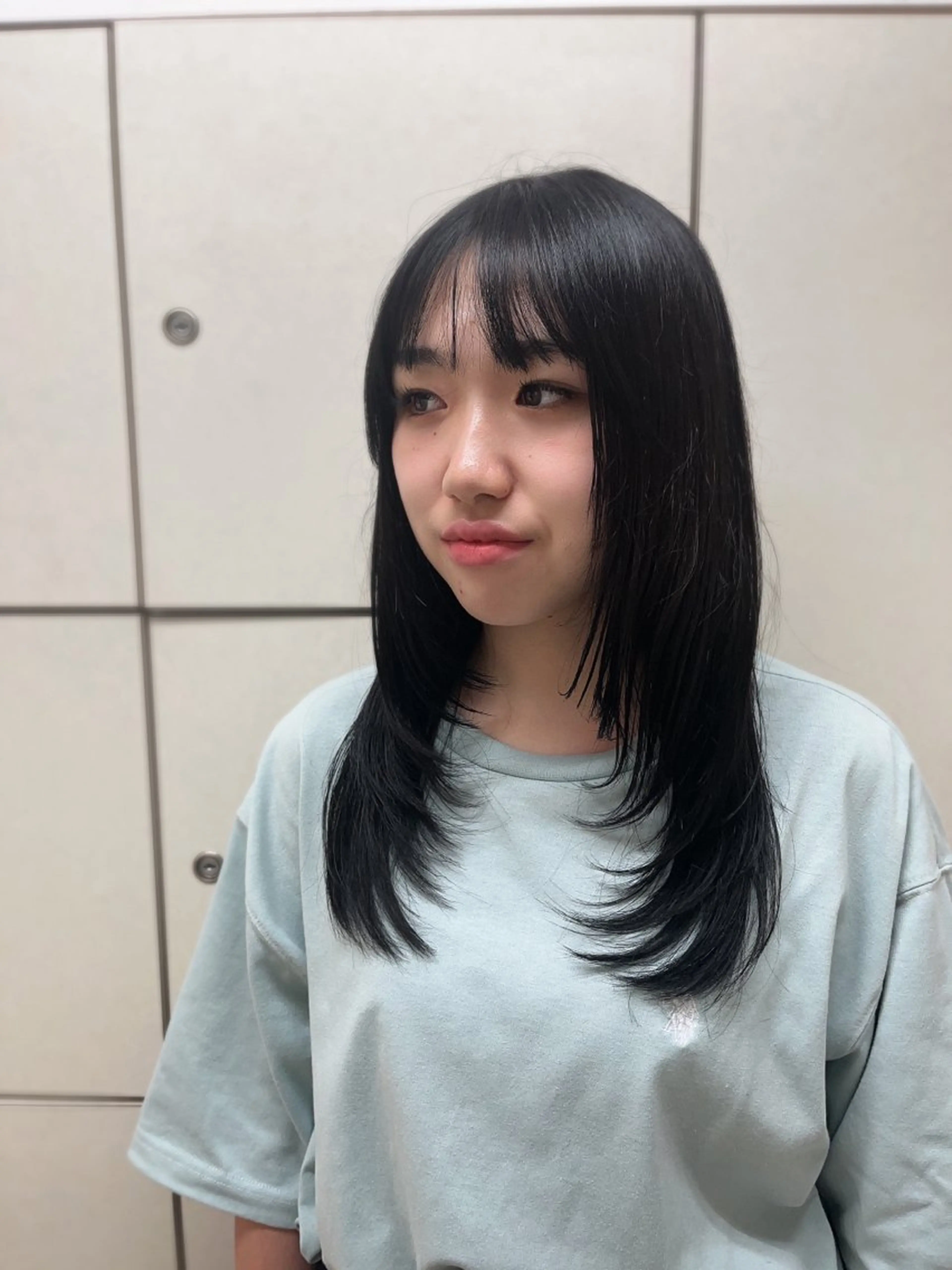 セミロング レイヤーカット 髪質改善/韓国ヘア/ 赤み消し/sahoのヘアスタイル