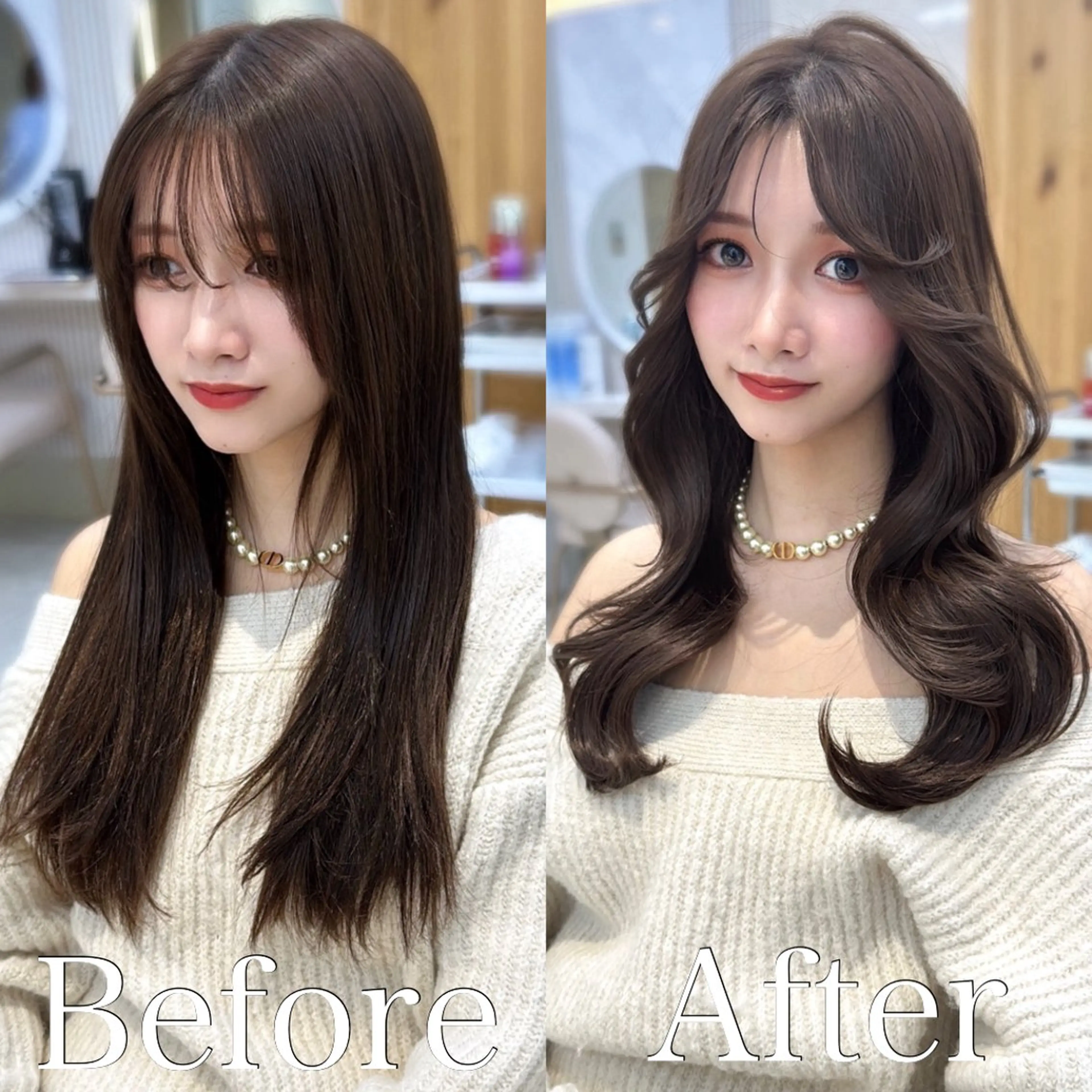 ロング カラー 🇰🇷韓国風くびれ ヘア🇰🇷中村優大のヘアスタイル